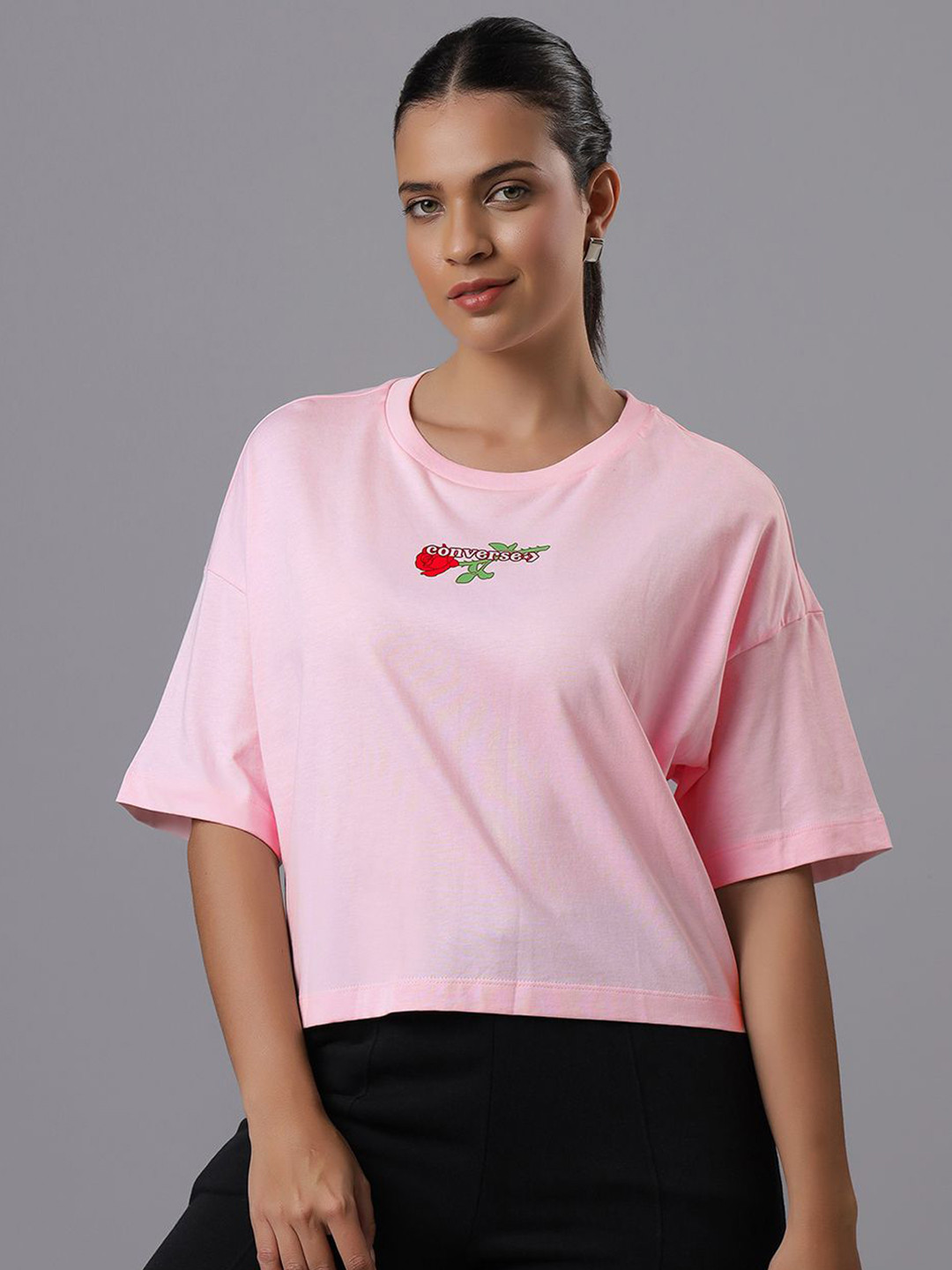 Converse Women Thorned Rose Crop Boxy T-Shirt