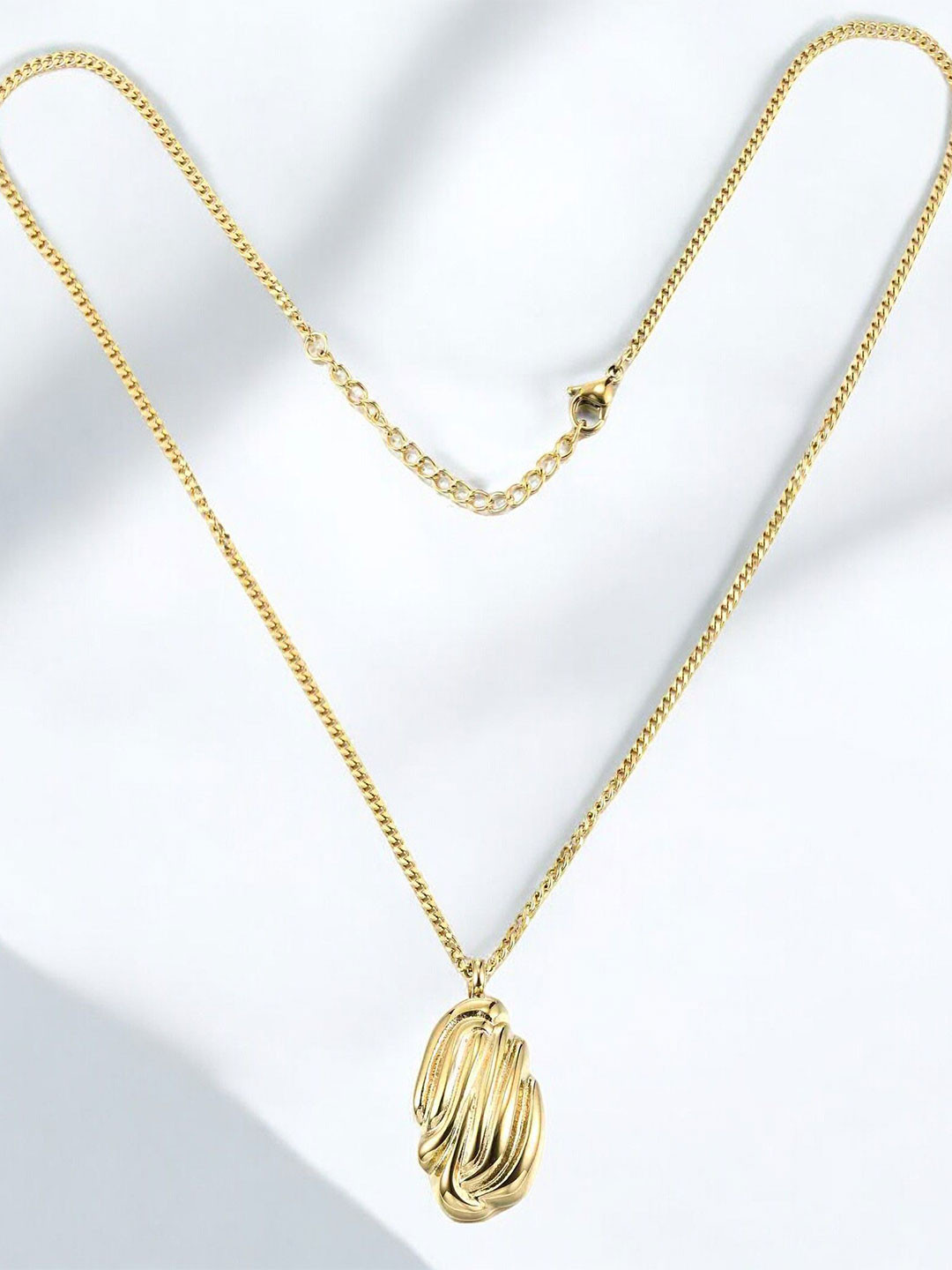 Buy Aiza 18KT Gold Plated Aura Pendant With Chain Pendant for