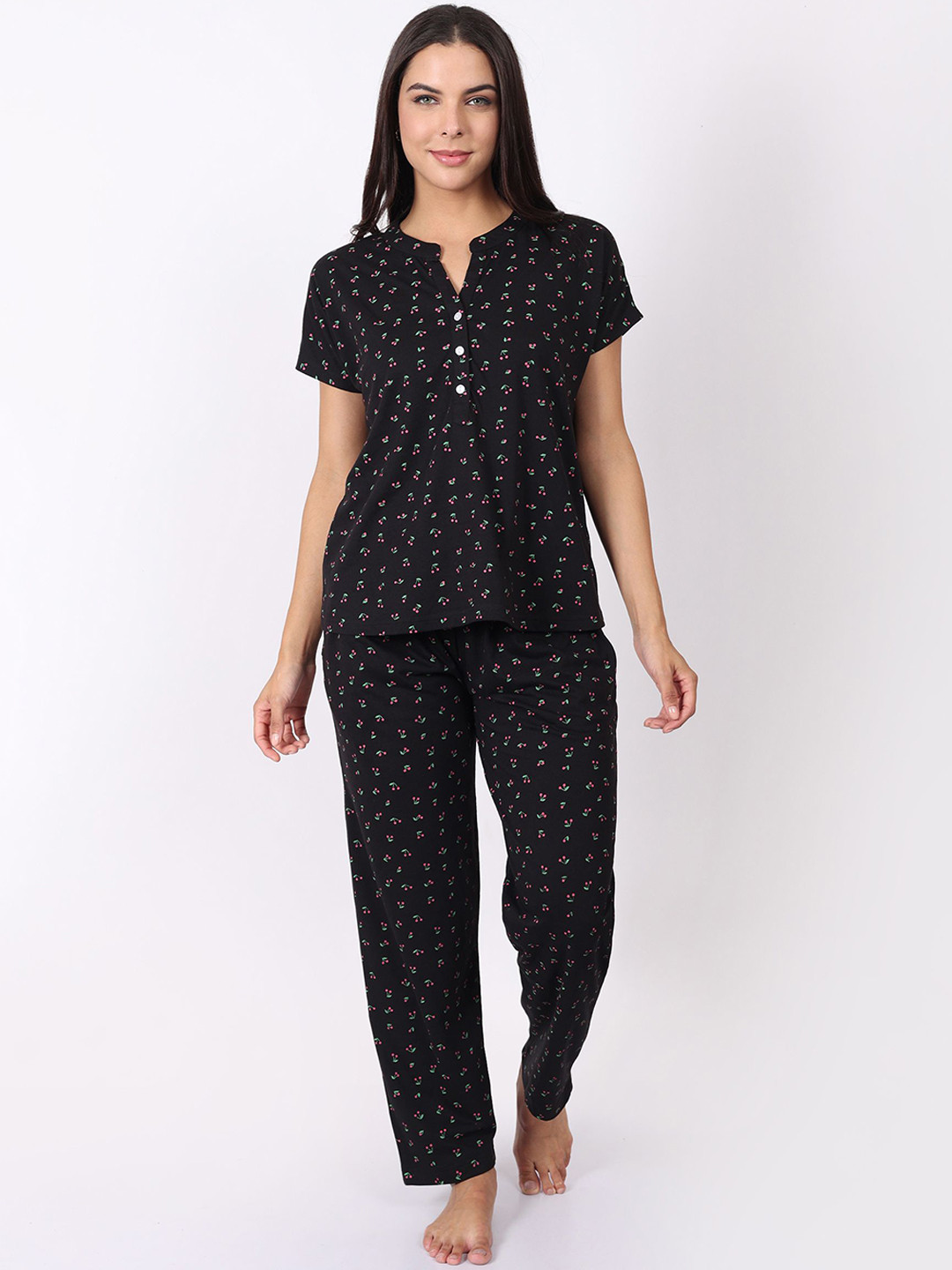 WOEMUR Women Printed Top Pyjamas Night suit