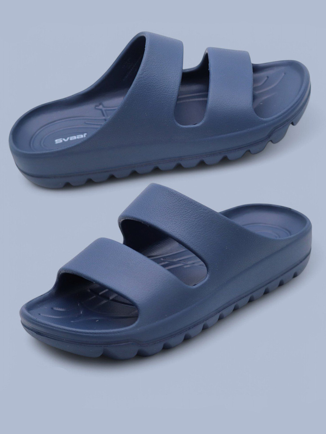 Svaar Men Double Strap Slip-On Cushioned Slides