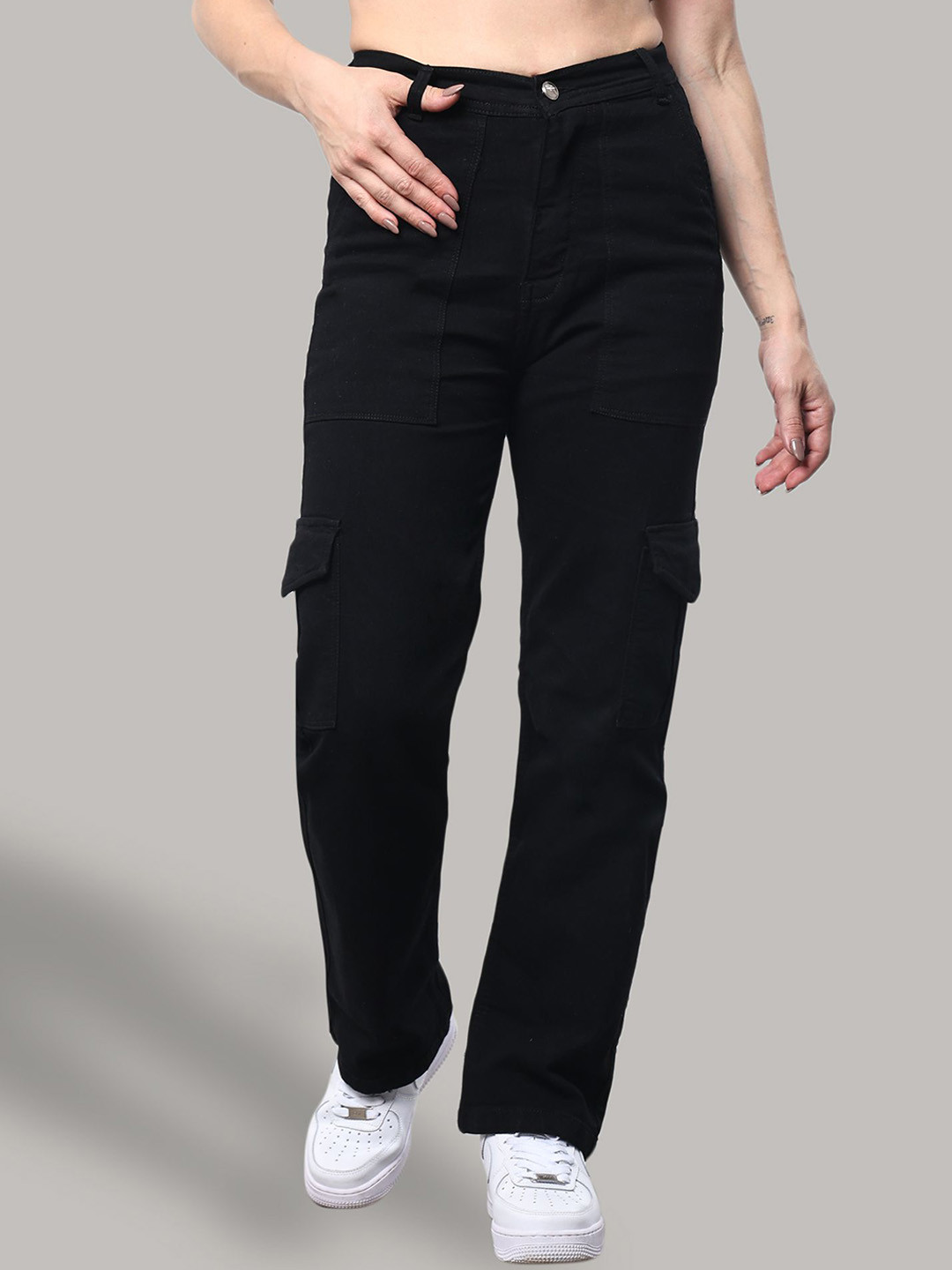 SENDIPO Women Cotton Regular Fit High-Rise Clean Look Stretchable Jeans