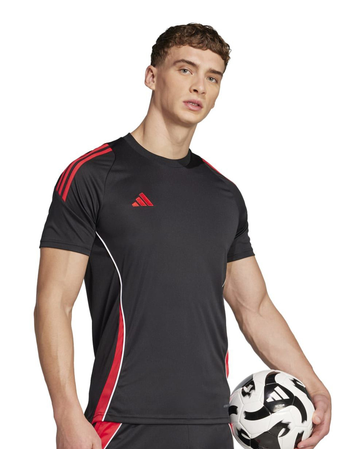 ADIDAS Tiro24 Jsy Brand Logo Printed Slim Fit Round Neck T-Shirt