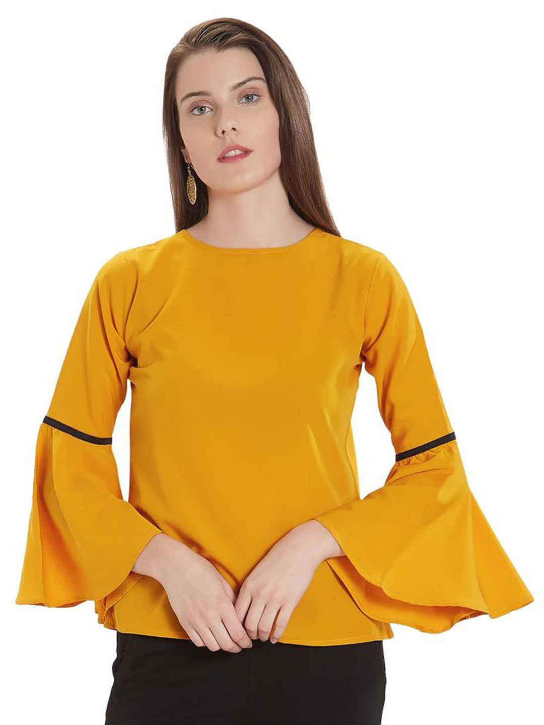 Moda RapidoWomen Bell Sleeve Cotton Top