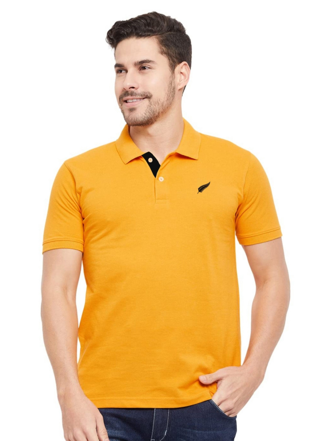 John Peters Applique Short Sleeves Polo Collar Cotton Regular Fit T-shirt
