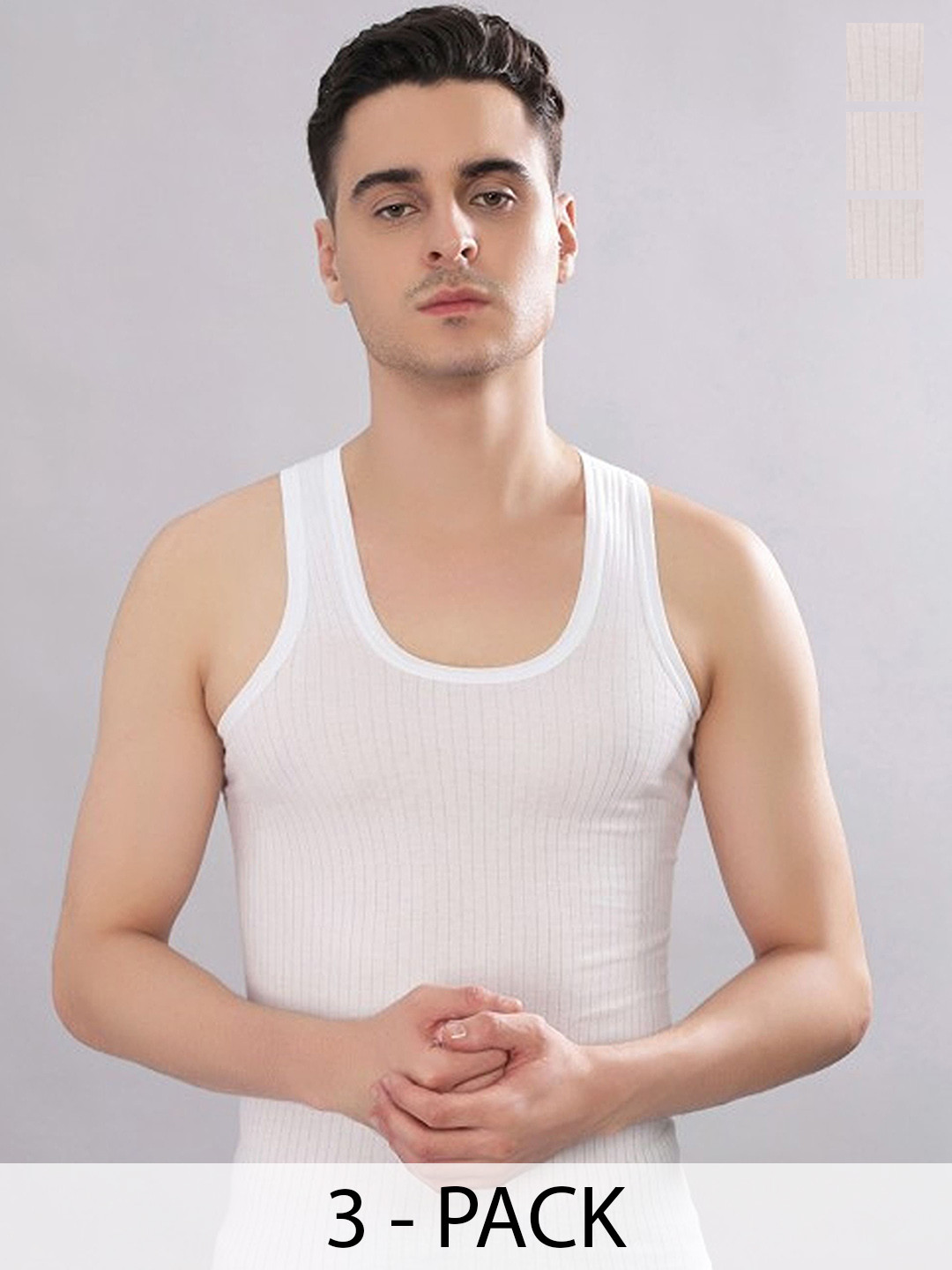 CAVENDERS Pack Of 3 Scoop Neck Long Lasting Basic Vests - C65=-SWIFT---3---85