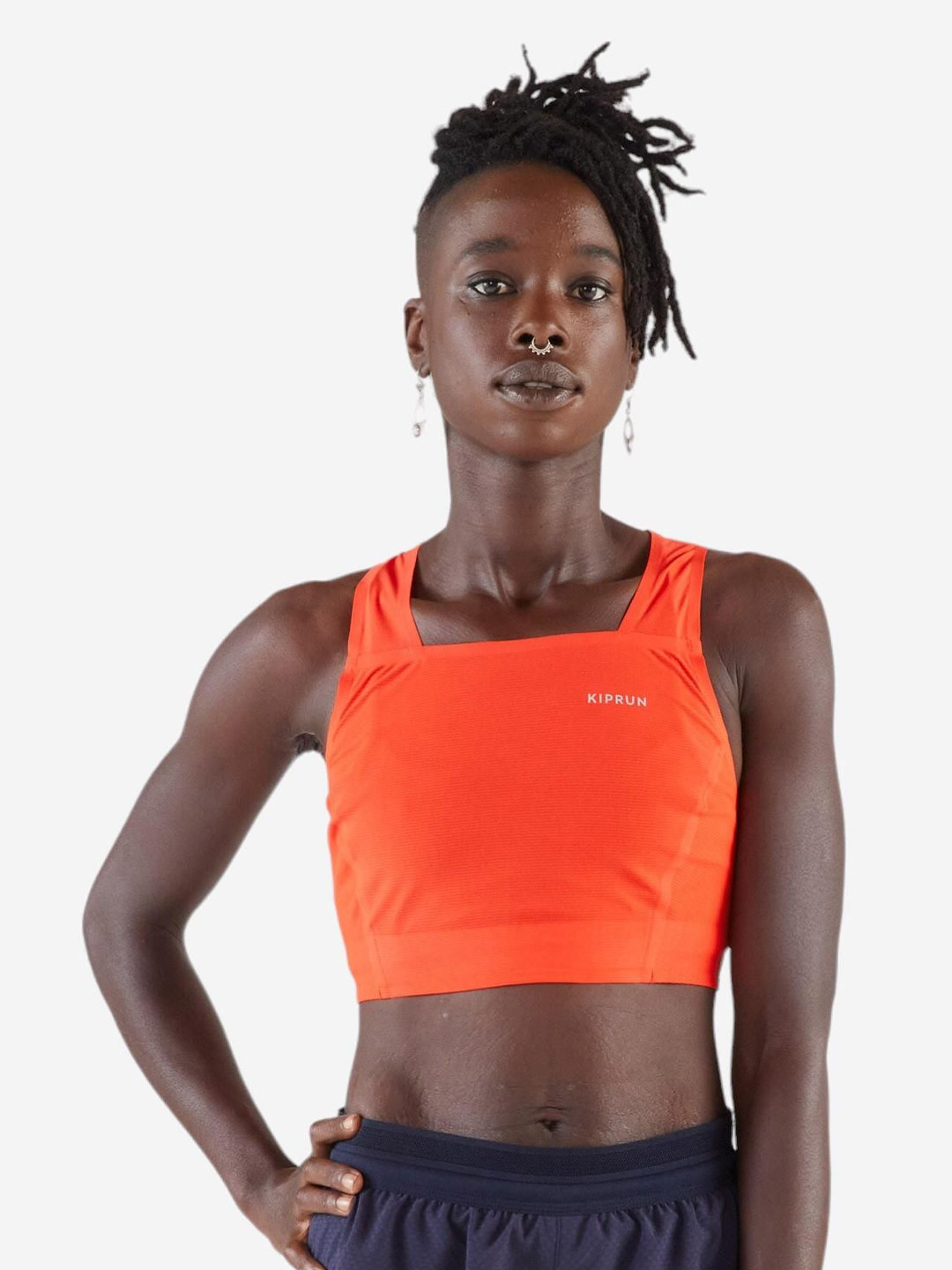 Decathlon KIPRUN - Women Slim Fit Racerback Running Crop Tshirts