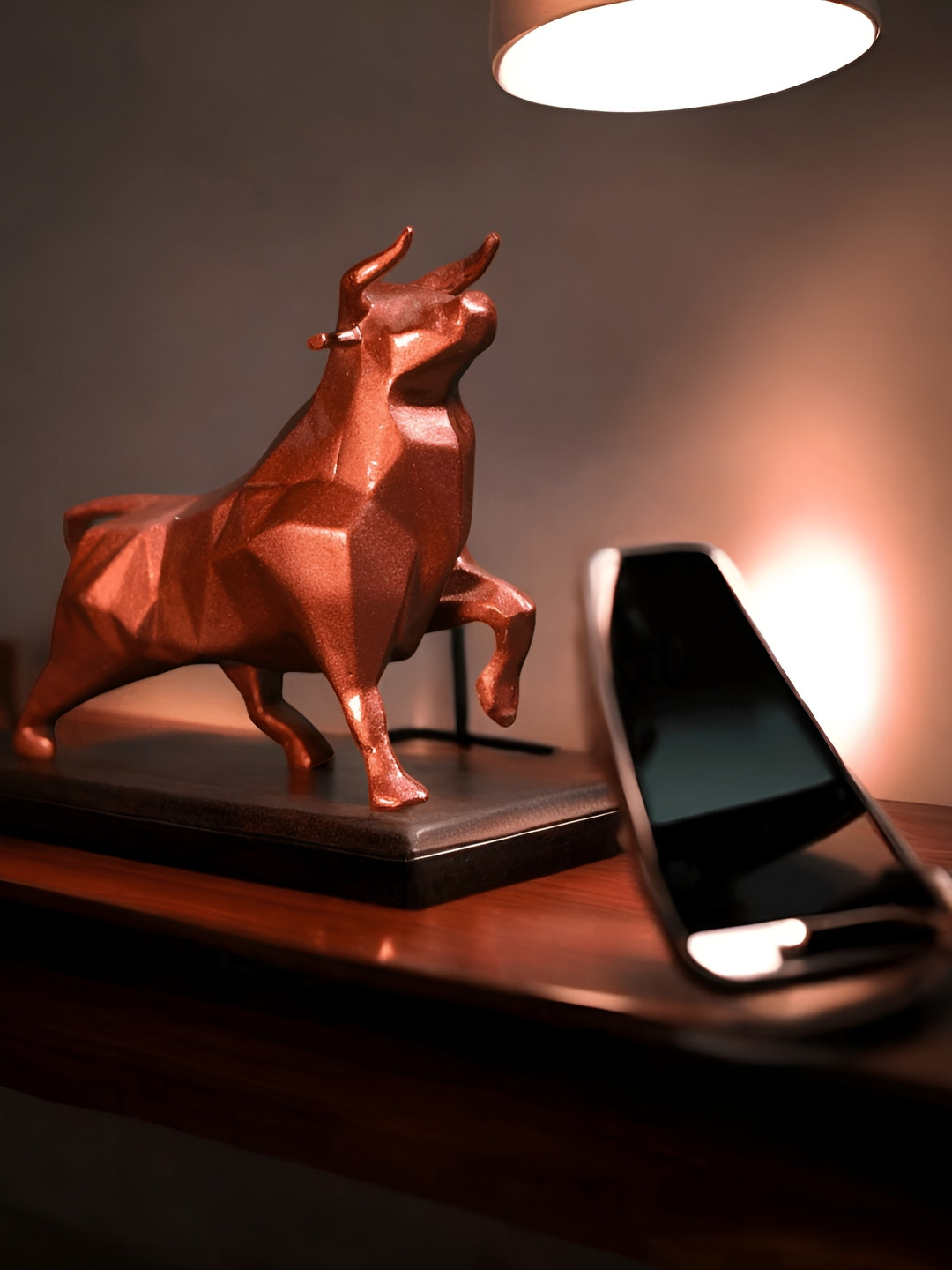 Fabzie Decor Ferdinand Bull Gold Marble Metallic Living Room Tiny Showpiece - 4 Inches