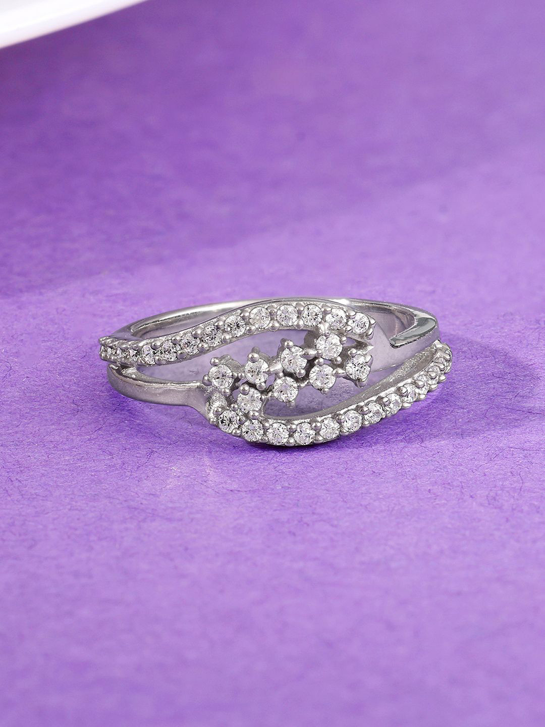 GIVA 925 Silver Look Fab Ring Fixed Size Indian-12