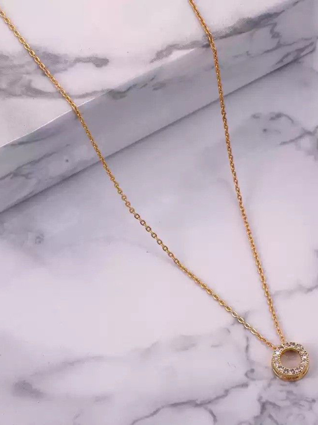 Anouk Gold-Plated American Diamond Studded Chain