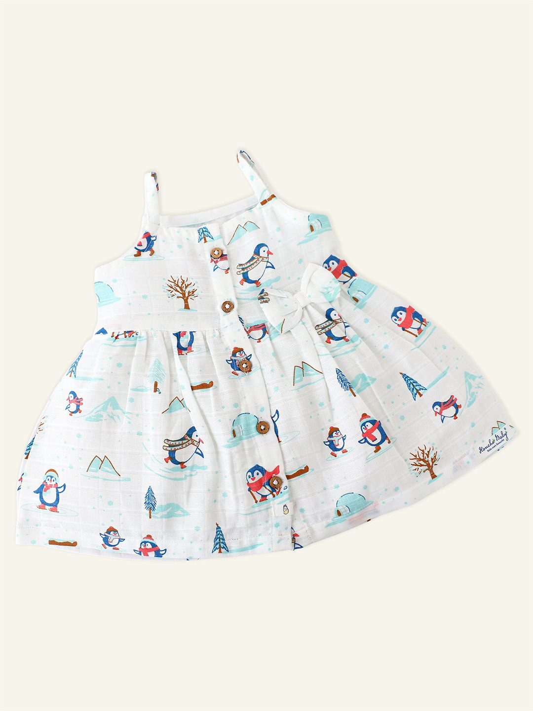 Honcho Baby Girls Conversational Printed Sleeveless A-Line Dress