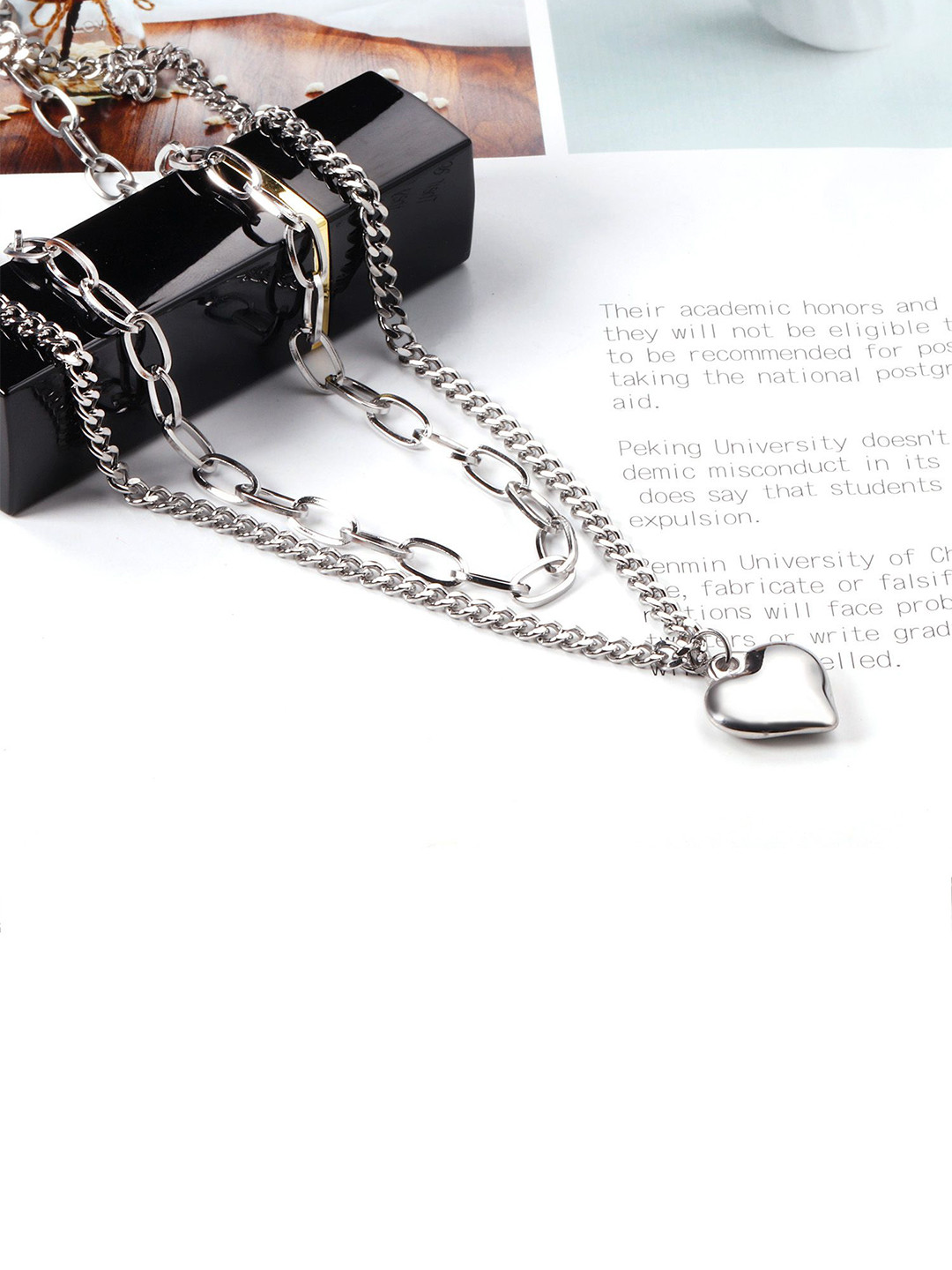 Aiza Heart's Desire Silver Layered Necklace