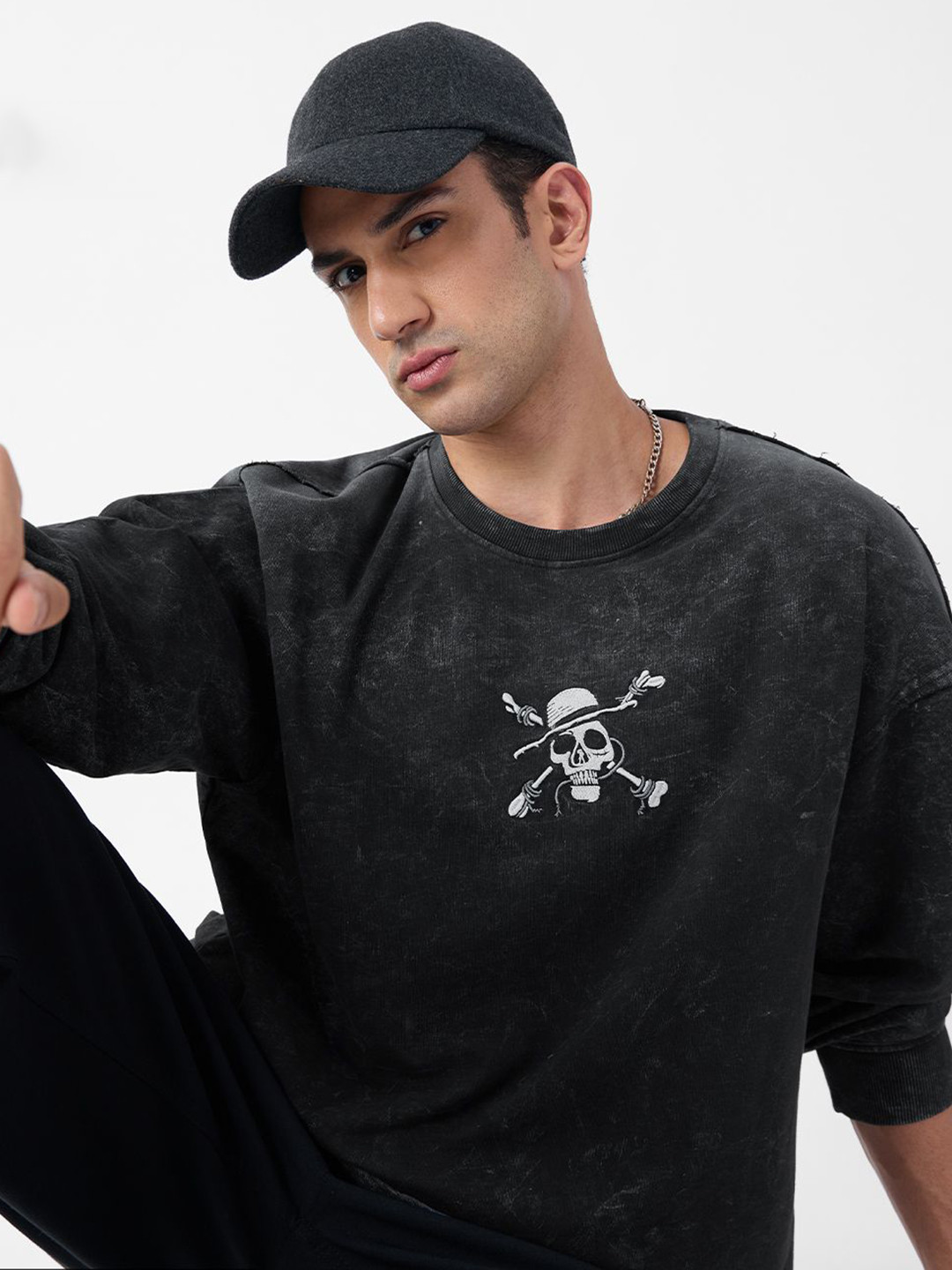 The Souled Store Pirates Men Graphic Printed Pure Cotton Oversized T-shirt