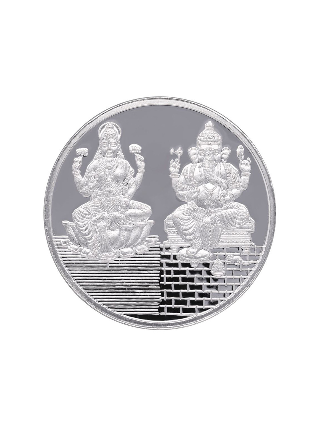 C KRISHNIAH CHETTY JEWELLERS PVT LTD 999 Pure Silver Ganesha Lakshmi Coin-25 g