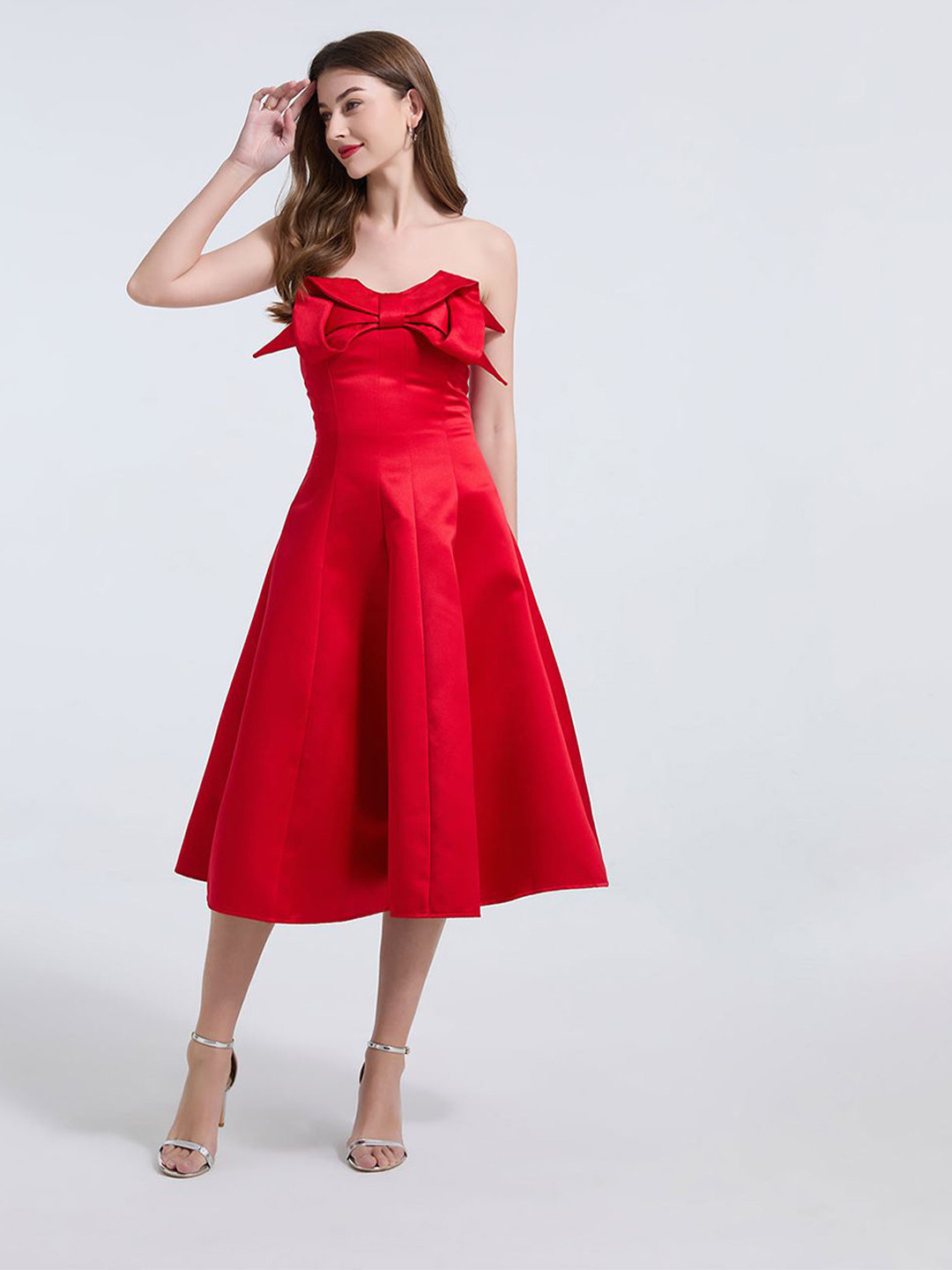 JC Collection Women Solid Fit & Flare Knee Length Dress
