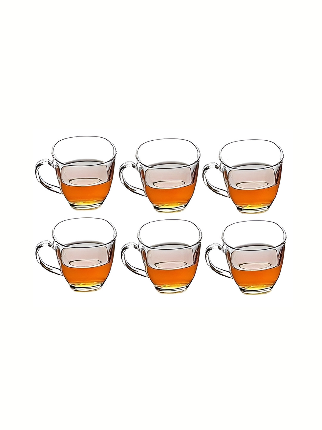 Dakshayanii Tranquil Mint Transparent Glass Microwave Safe 6 Piece Mugs-140ml
