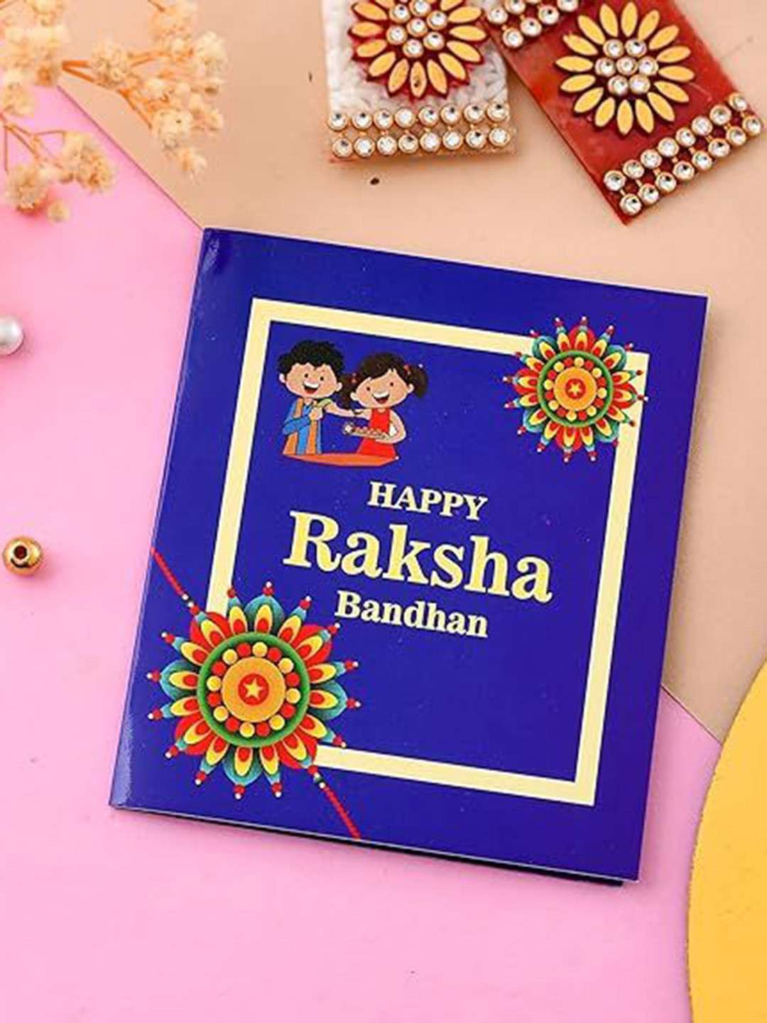 Pride Store Kids 5-Pcs Cartoon Character Rakhi Set With Tilak Pack & Greeting Card