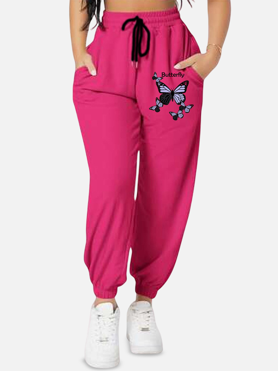 TABADTOD Women Animal Printed Relaxed Loose Fit Mid-Rise Joggers Trousers