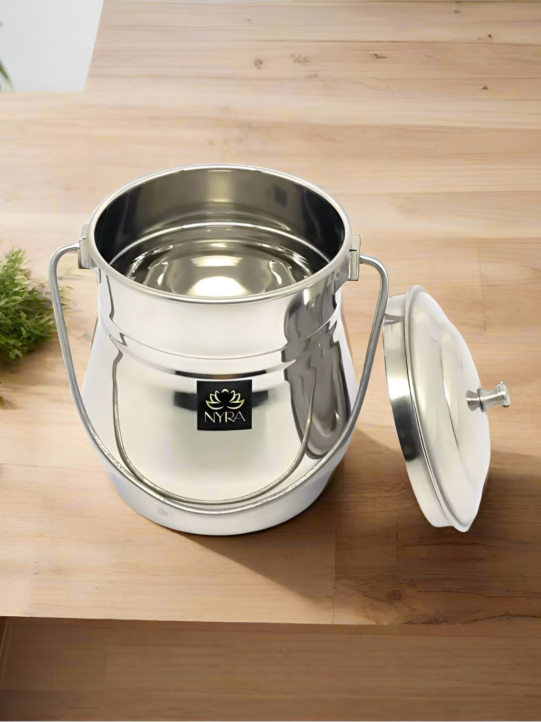 Nyra Kitchenware Flat Bottom Barni Steel Stainless Steel Dishwasher Safe Flip Top Milk Pitcher-1.3L