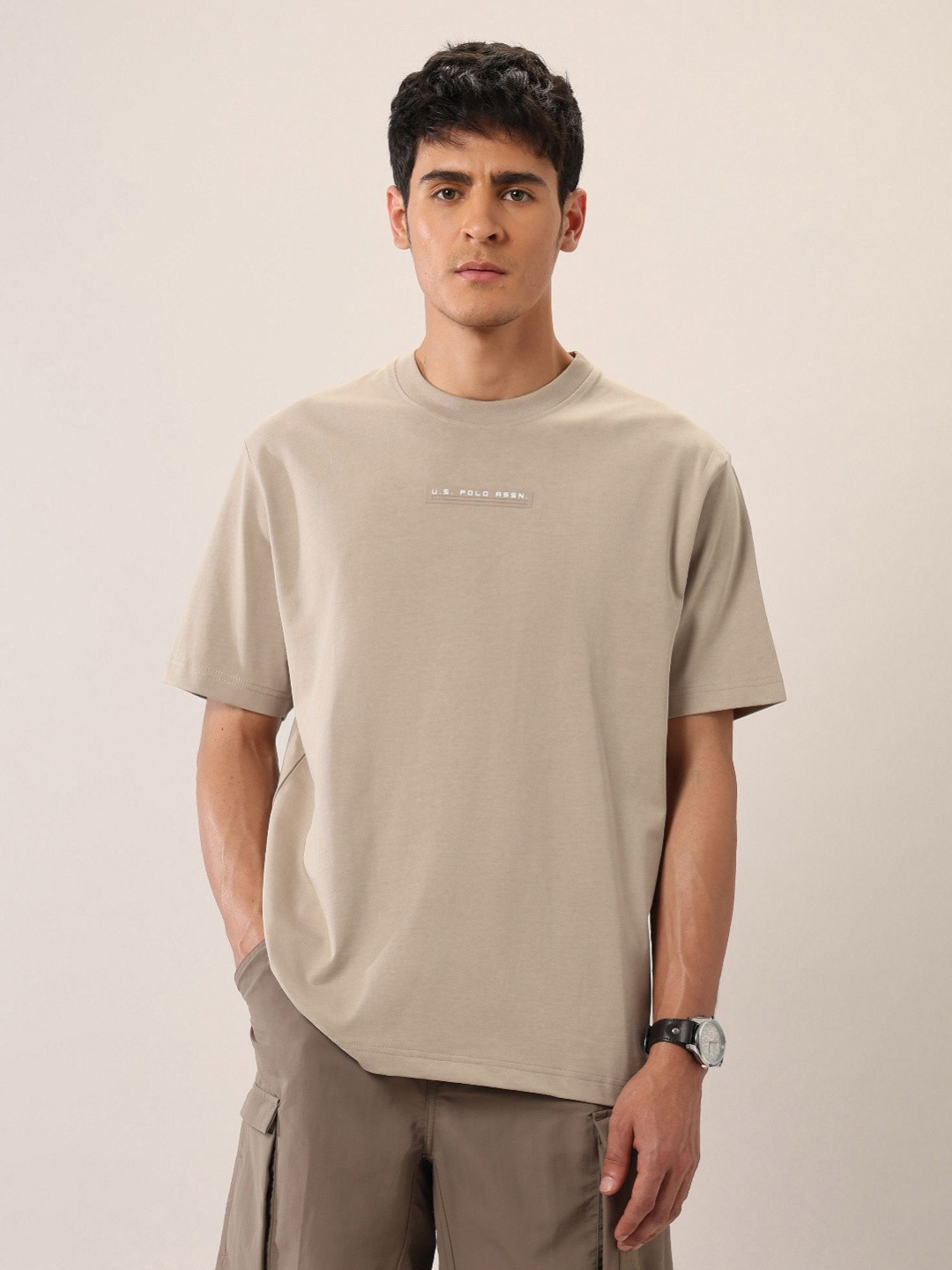 U.S. Polo Assn. Denim Co. Round Neck Oversized Pure Cotton T-Shirt