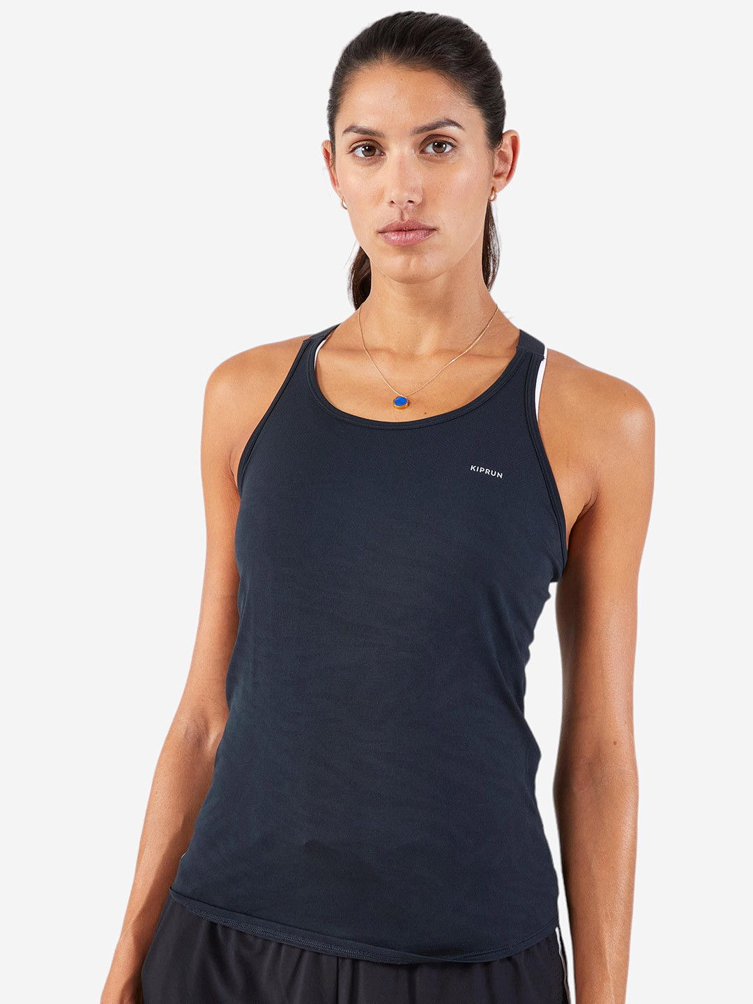 Decathlon KIPRUN - Solid Round Neck Sleeveless Polyester Regular Fit Sports Vest