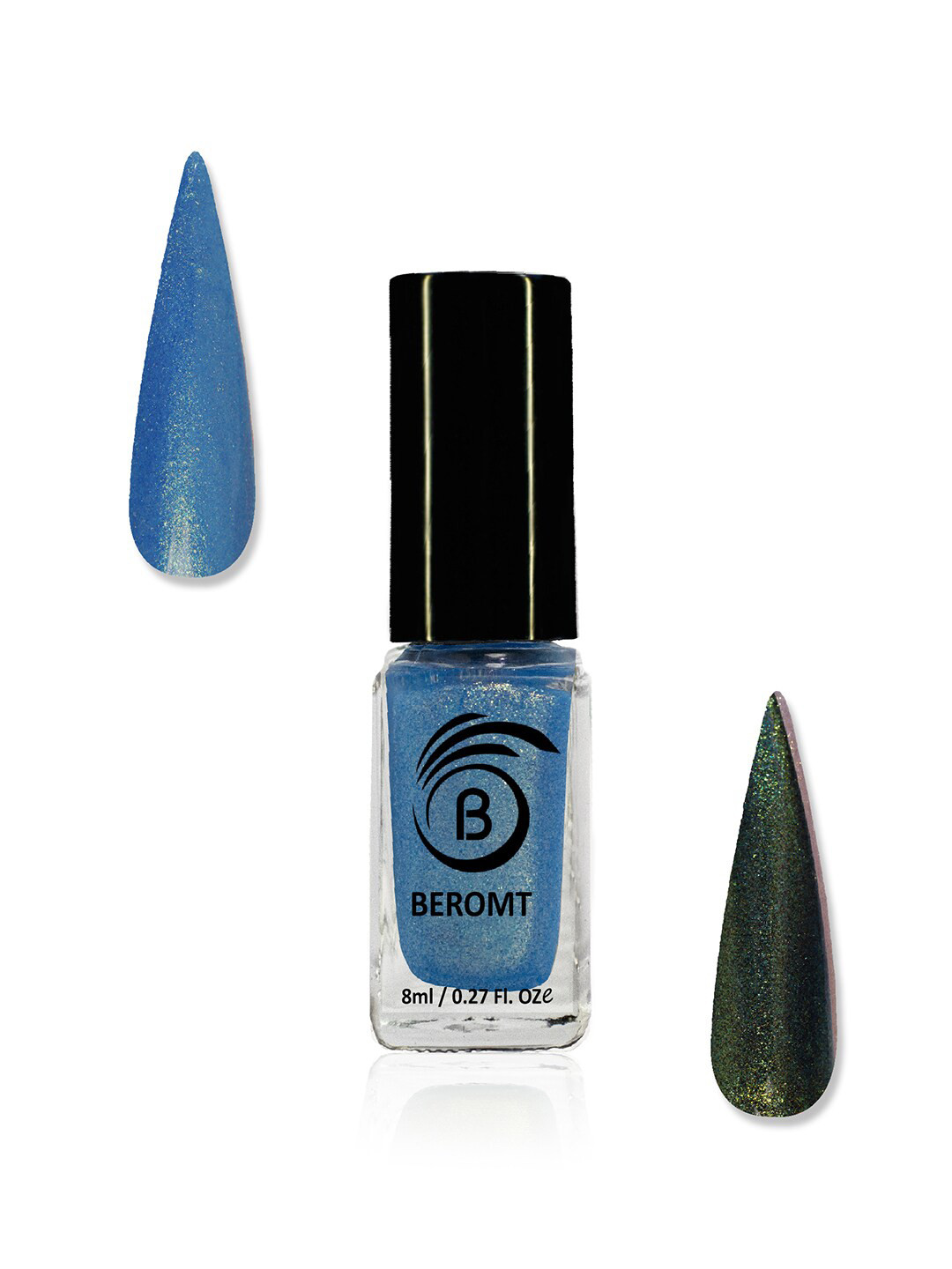BEROMT Cruelty-Free Shimmery Gel Effect Diamond Nail Polish 8 ml - Sapphire Diamond 812