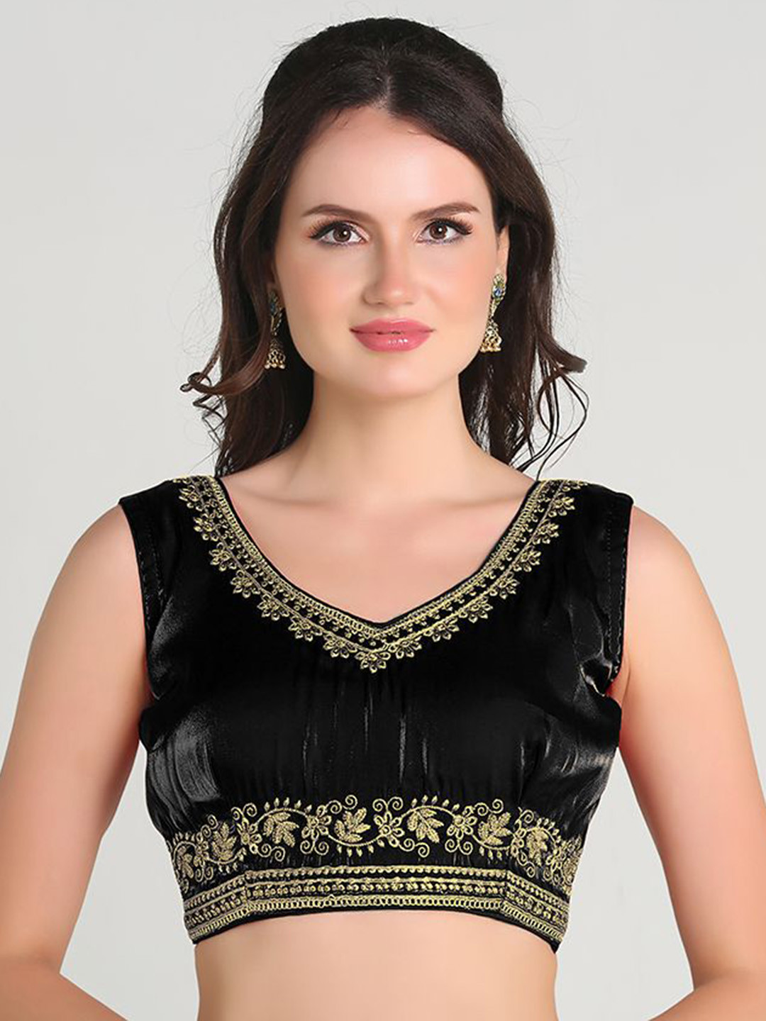 HERE&NOW Embroidered Sleevless Saree Blouse