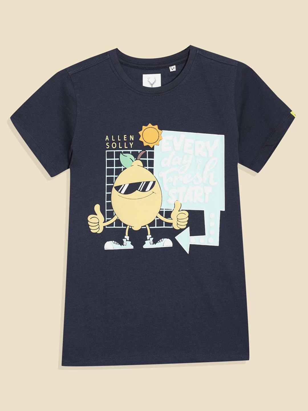 Allen Solly Junior Boys Typography Printed Round Neck Regular Sleeves T-Shirt