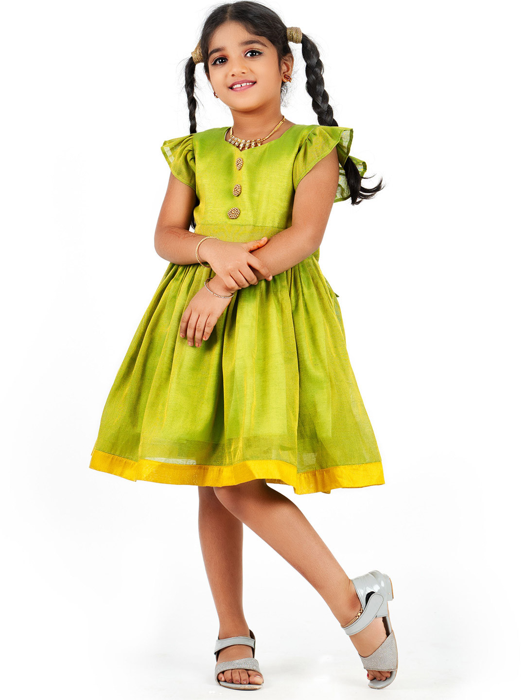 STANWELLS KIDS Flutter Sleeve Fit & Flare Dress