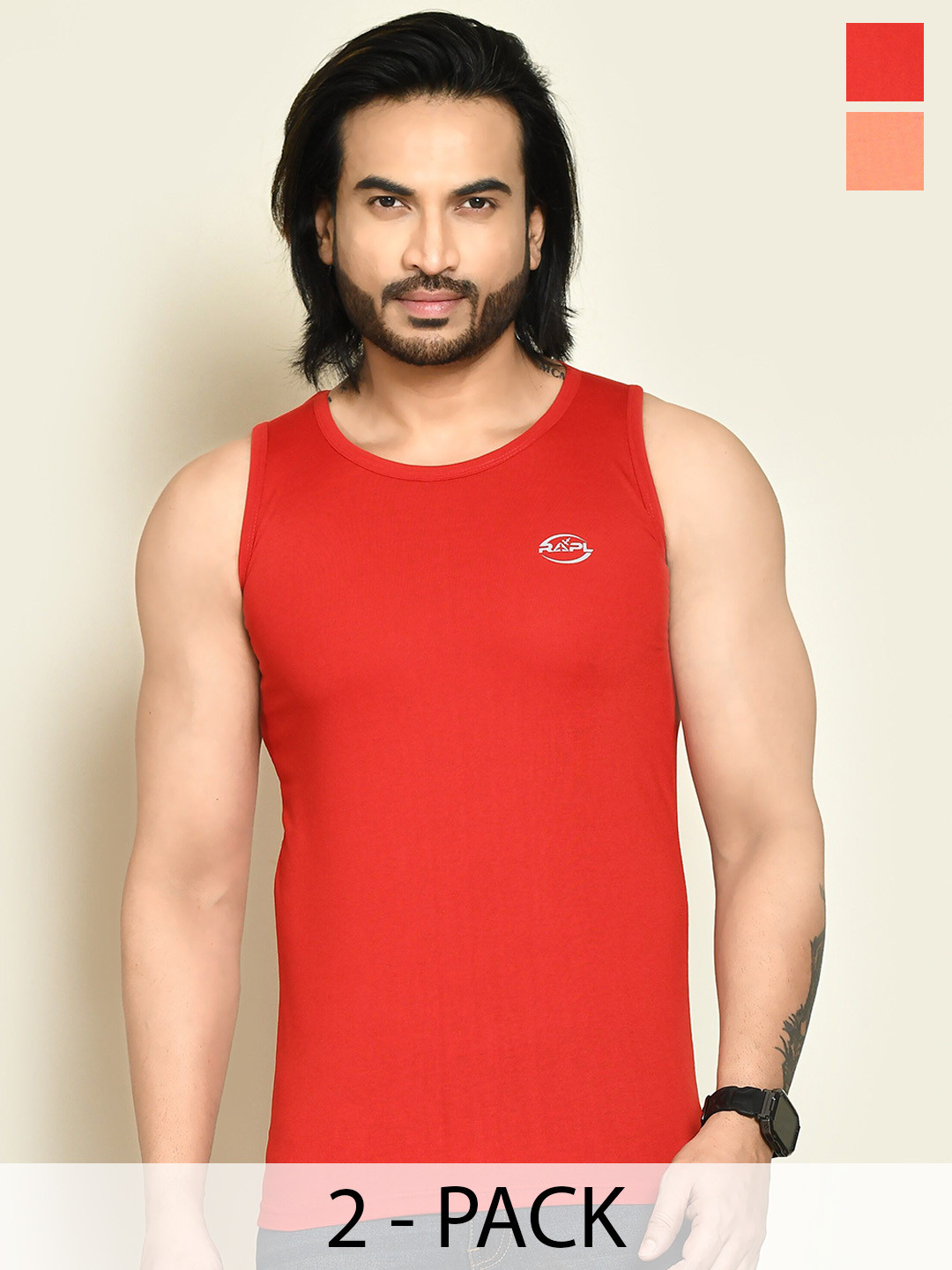 RAPL Pack Of 2 Round Neck Innerwear Vests M_SDP2_Rd-Mve_S