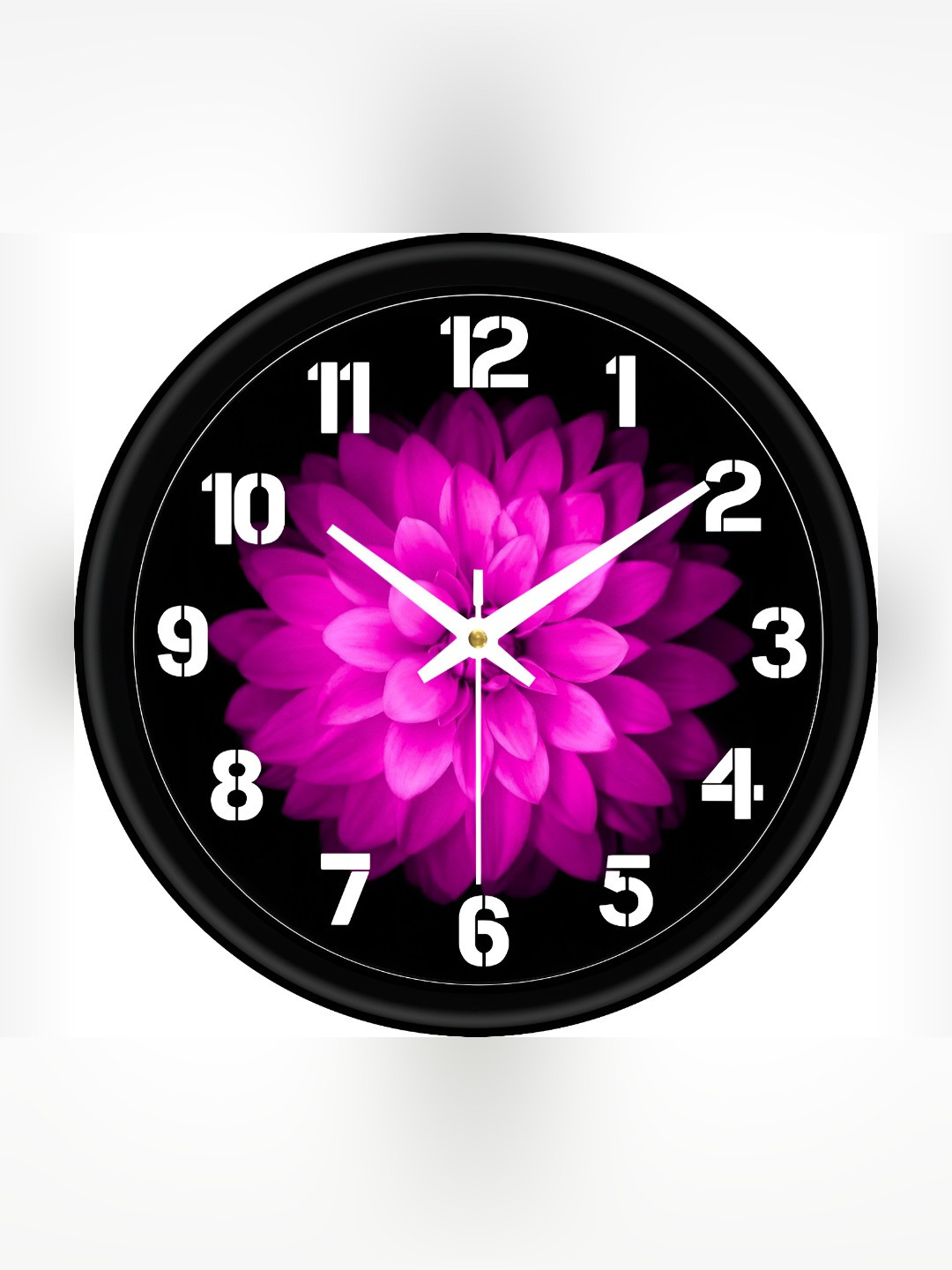 Arpita Crafts Pink Plastic Large Display Round Battery Analogue Wall Clock-25cm