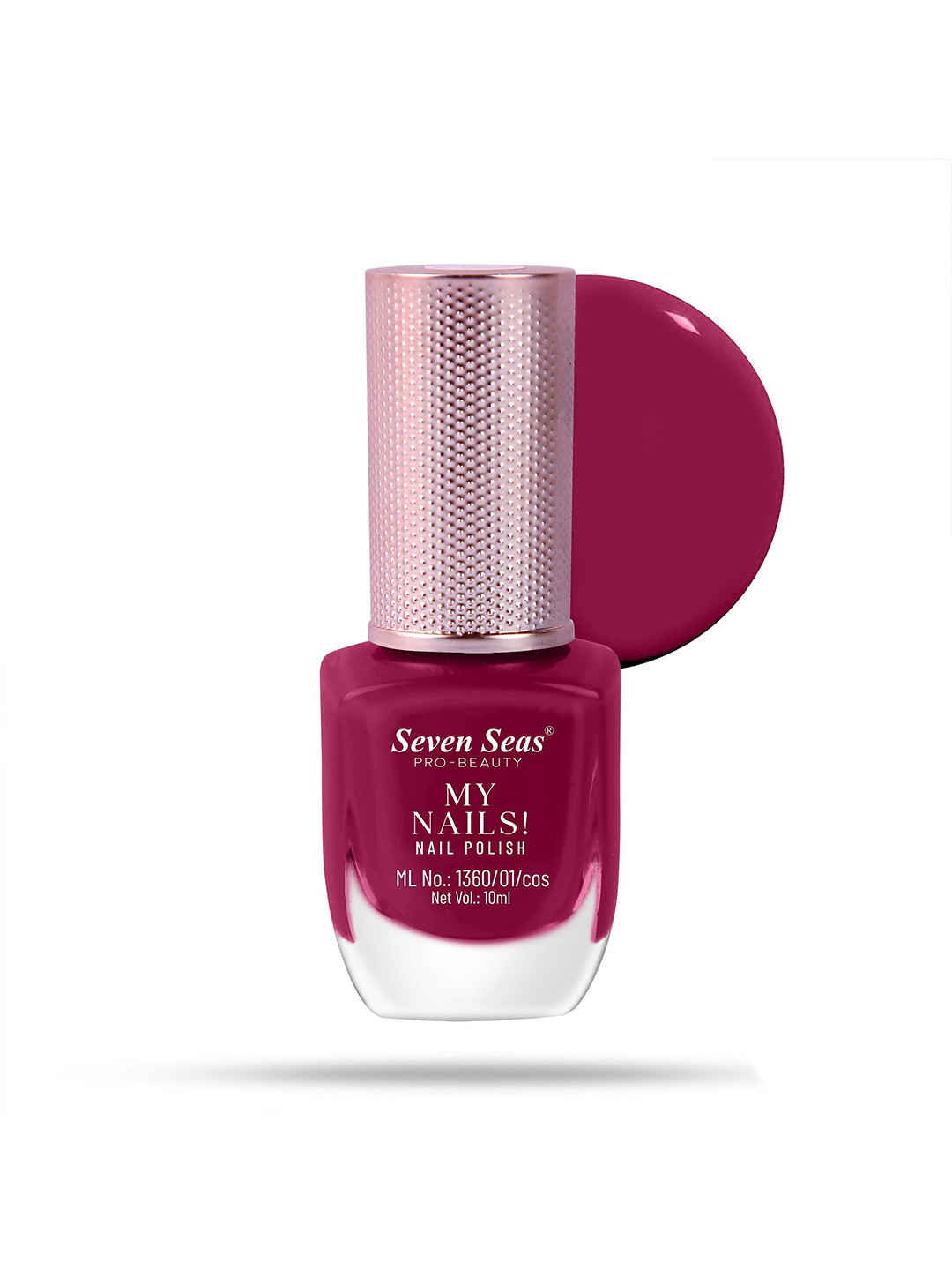 Seven Seas My Nails Matte Finish Long Wearing Nail Polish-10 ml - Shade No- 350 - Magenta