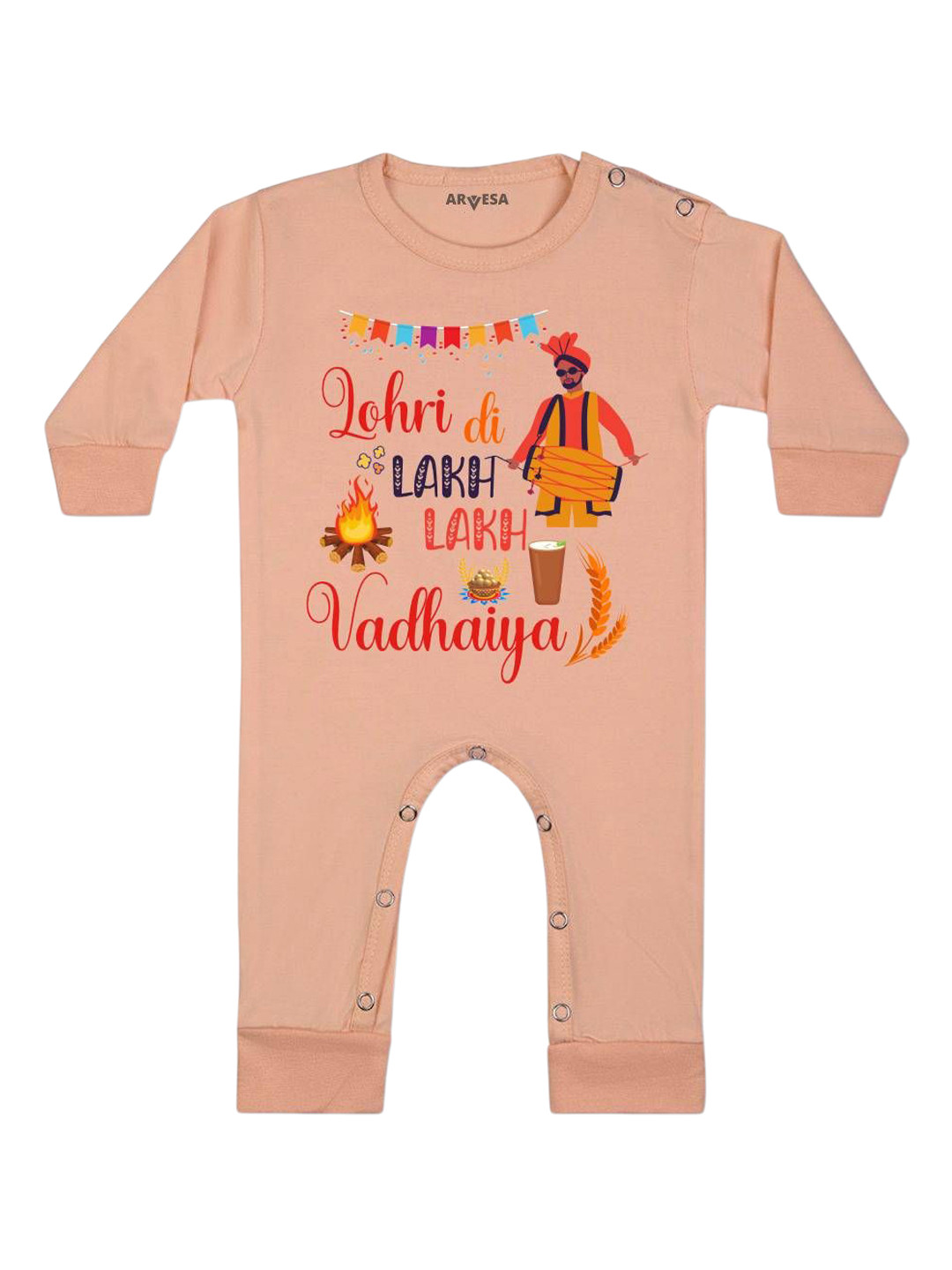 Arvesa Lohri Di Lakh Vadhaiya Printed Bodysuit