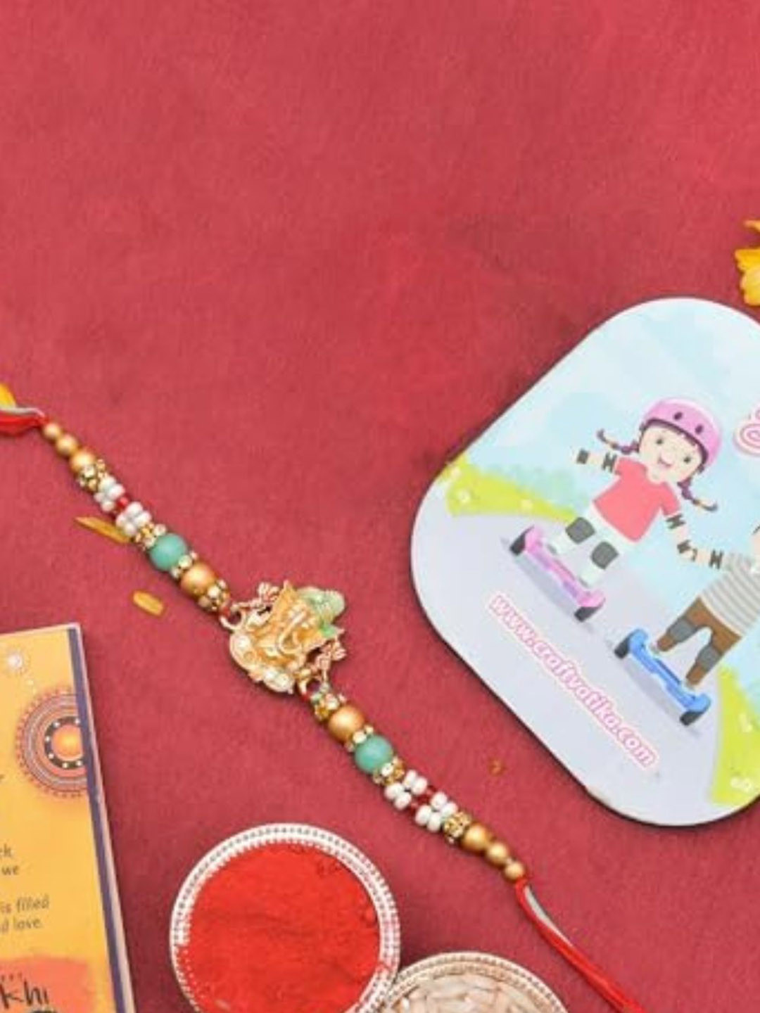 CraftVatika Boys Ganesh Rakhi With Fridge Magnet Gift Set