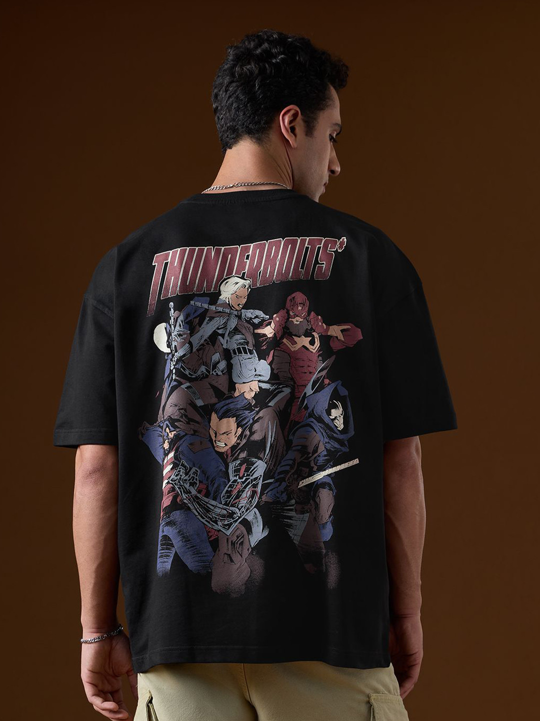 The Souled Store Marvel Thunderbolts Graphic Printed Pure Cotton Oversized T-shirt