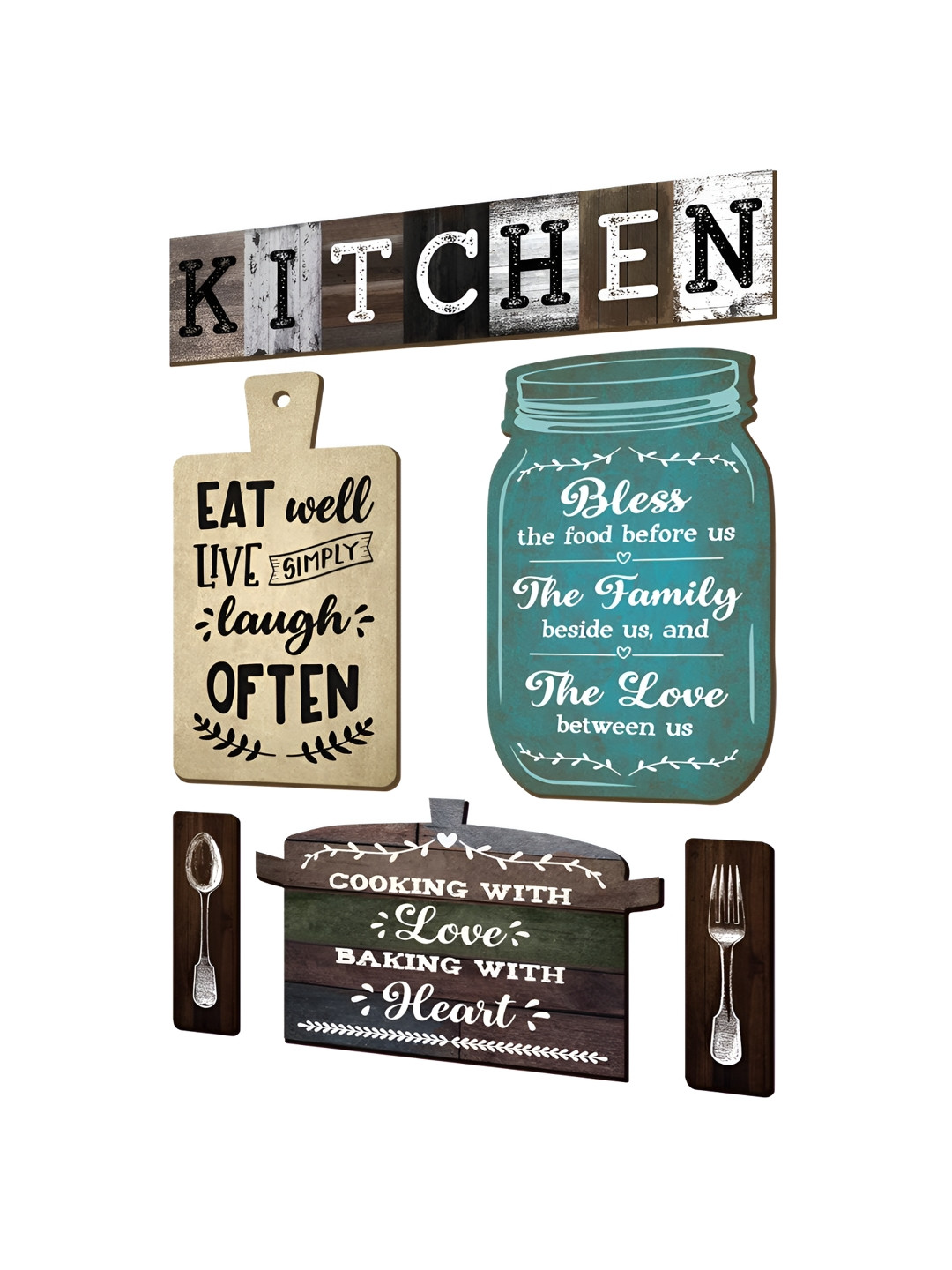 Chaka Chaundh KITCHEN Wood Matte Hanging Hall Signs and Plaques-2.8In
