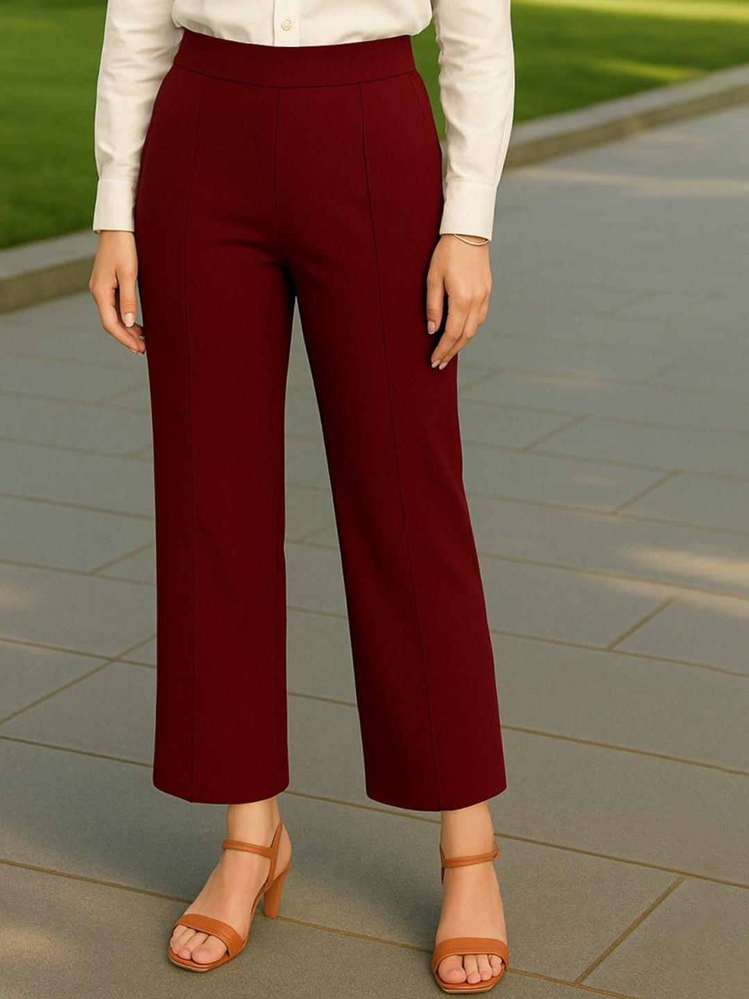 Jinax Women Relaxed Fit Mid-Rise Trousers