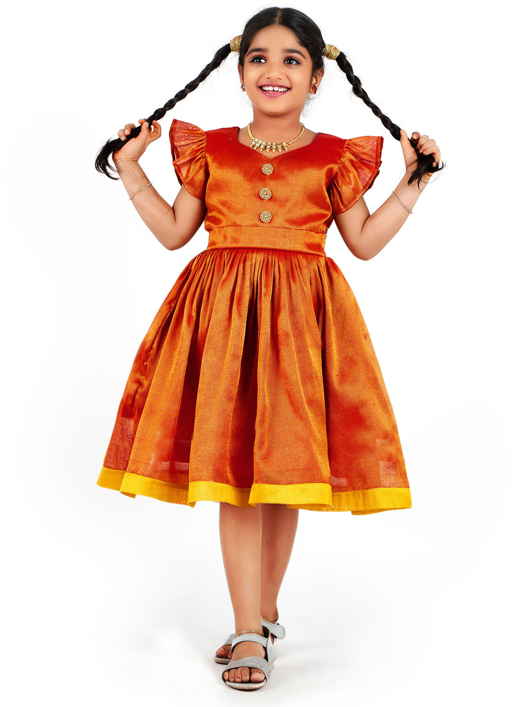 STANWELLS KIDS Flutter Sleeve Fit & Flare Dress