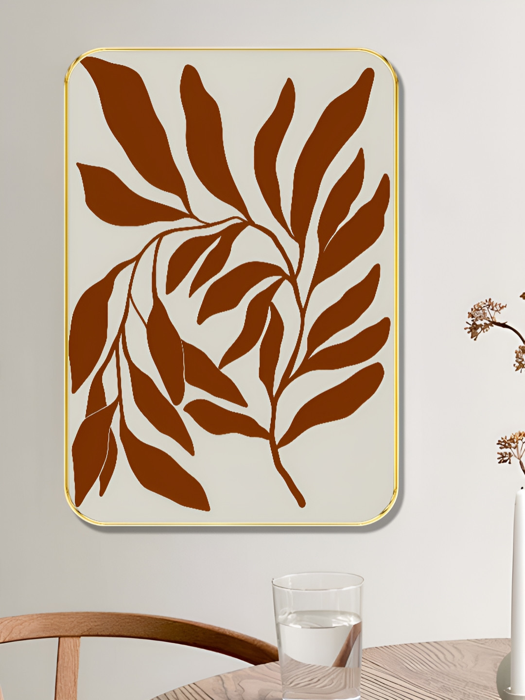 Livin'luxe White & Brown Rustic Botanical Wooden Wall Art