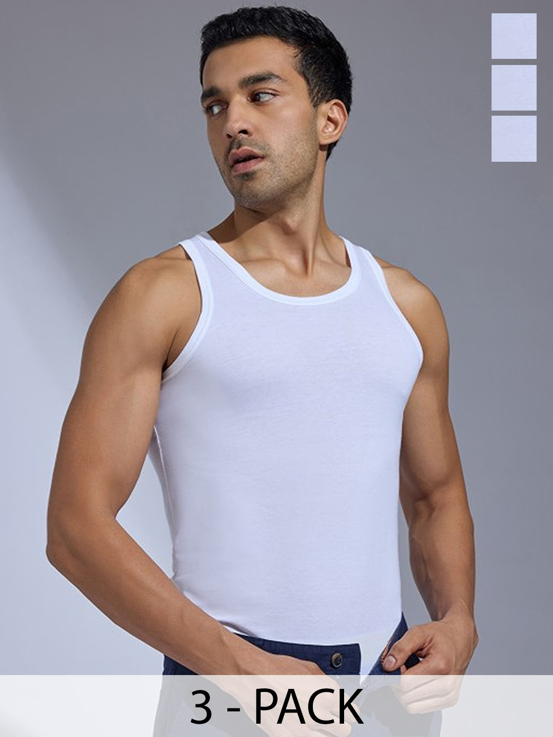 CAVENDERS Pack Of 3 Scoop Neck Pure Cotton Basic Vests - C20=-SWIFT---3---85