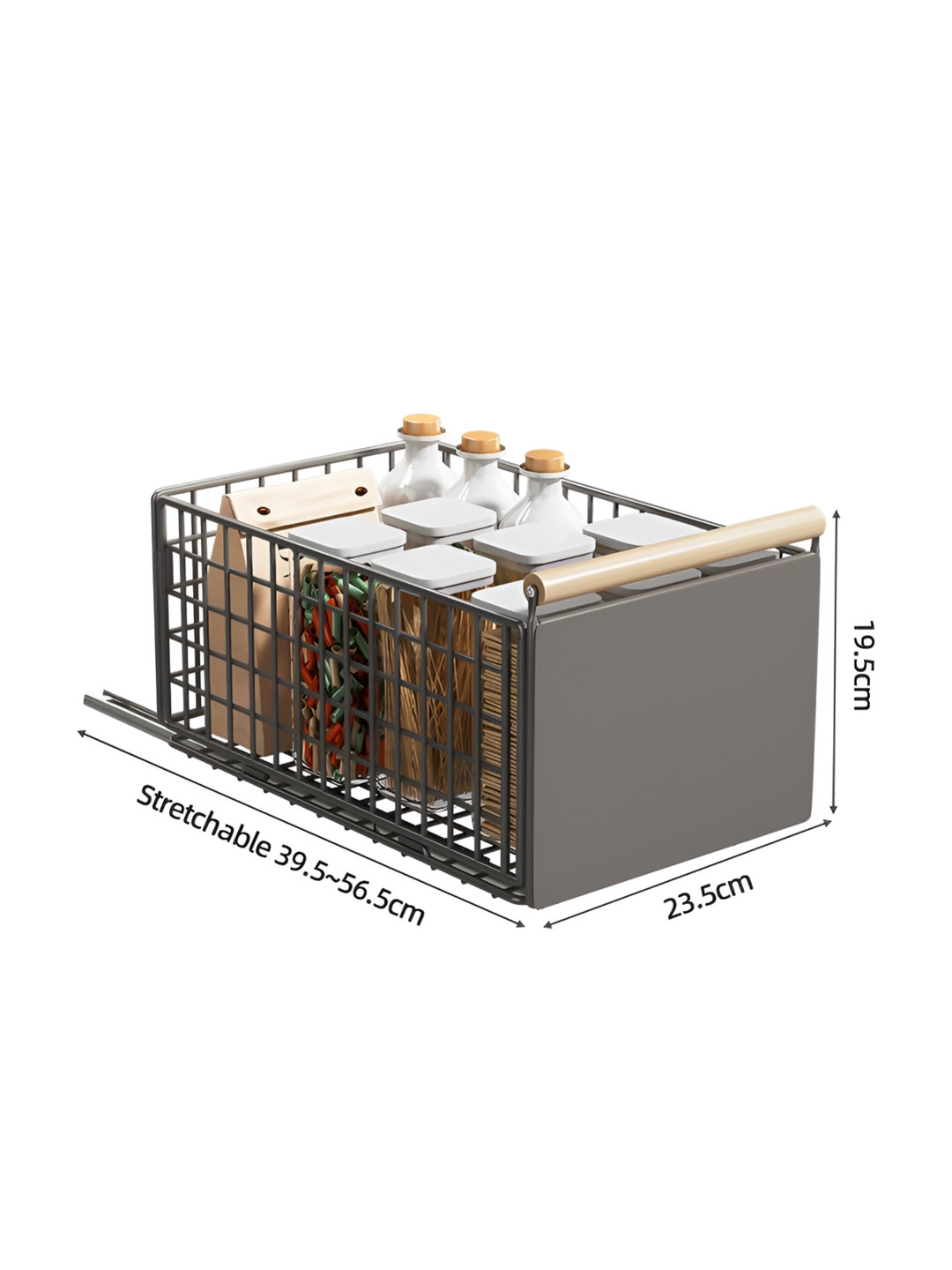 Sole Module Grey Super Strong Kitchen Trolley Drawer Organiser