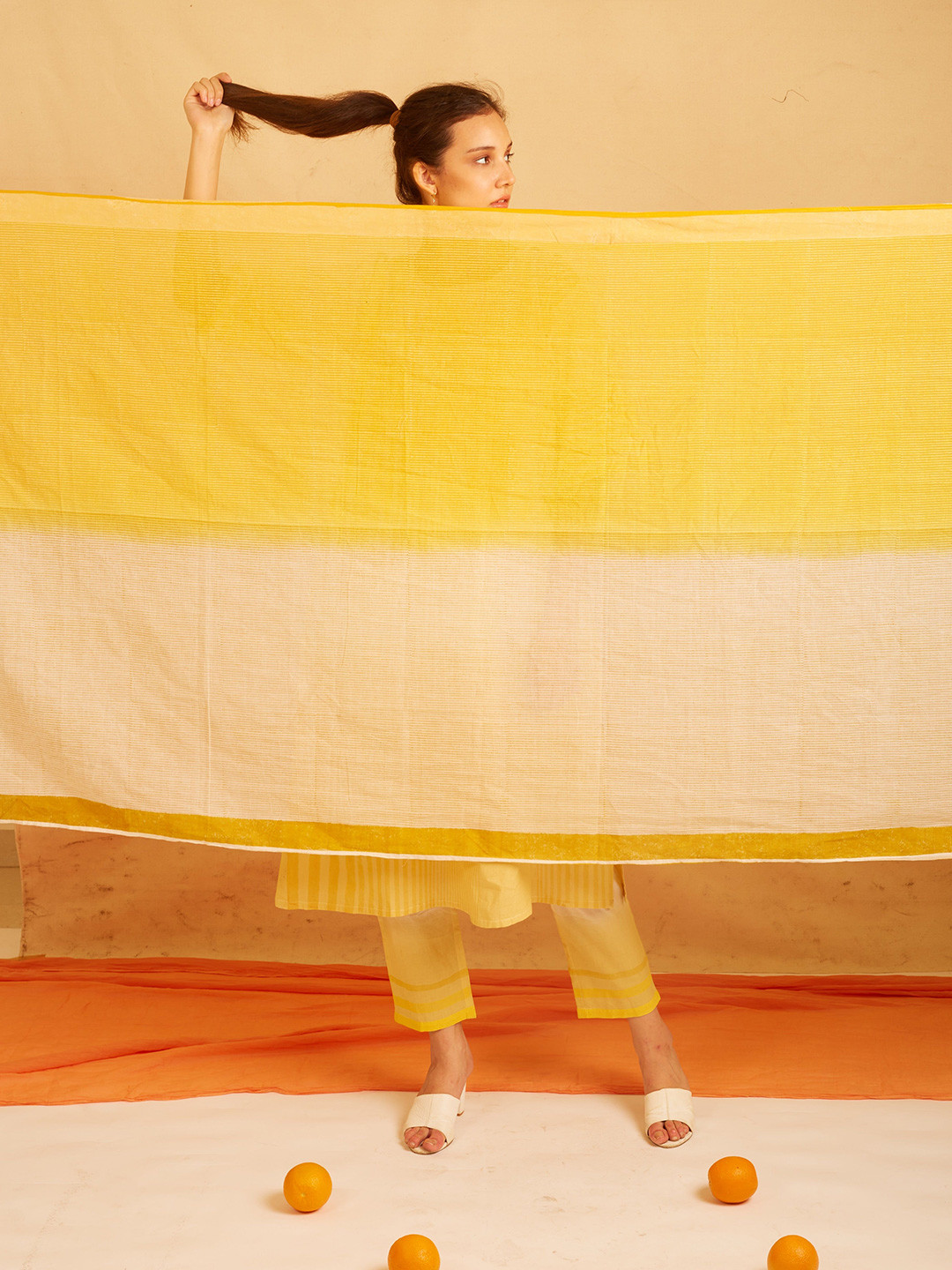 Banana Labs Colourblocked Cotton Dupatta