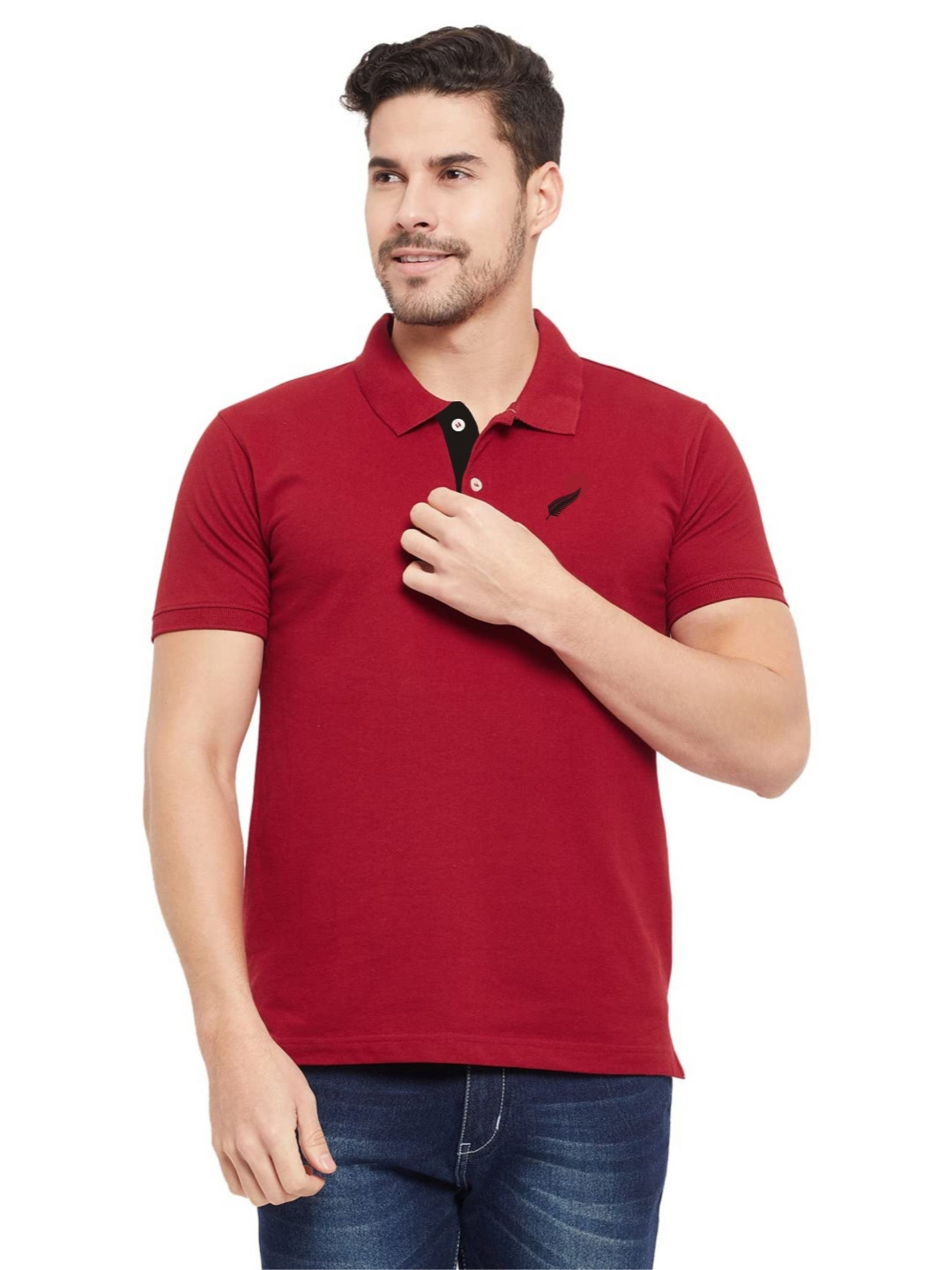 John Peters Men Polo Collar Bio Finish T-shirt