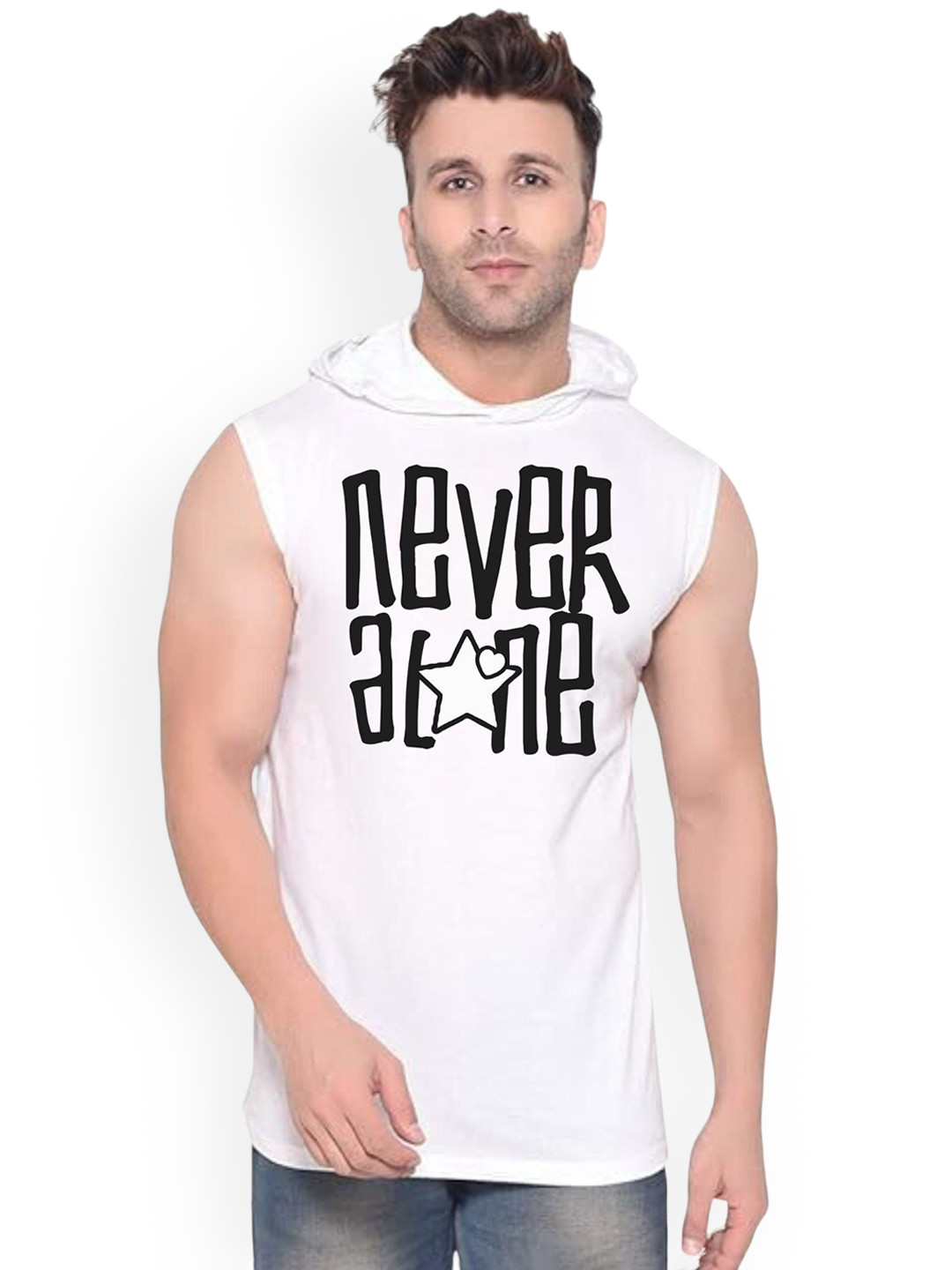 Fashnobic Aloha Beach Printed Hooded Gym Vest -K_Back_Print-167_gym_vest White M