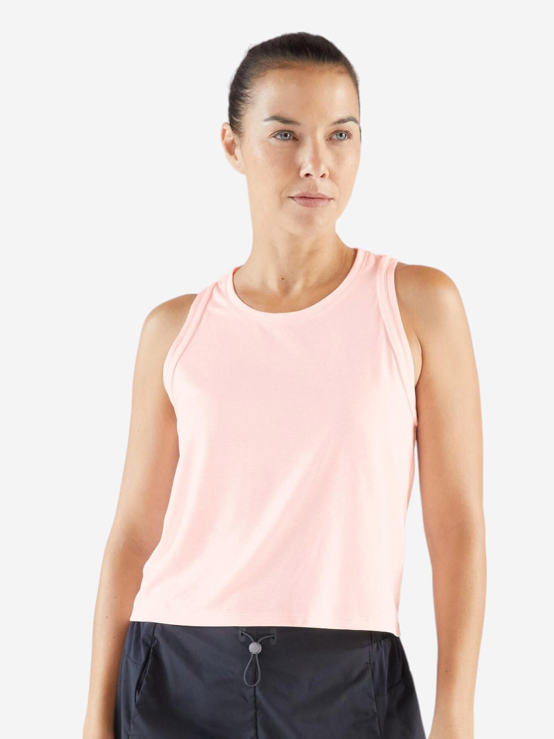 Decathlon  Solid Round Neck Sleeveless Polyester Regular Fit Sports Tank Top