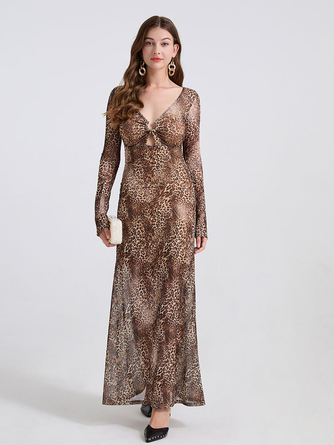 JC Collection Women Animal Printed Maxi Polyester Dress