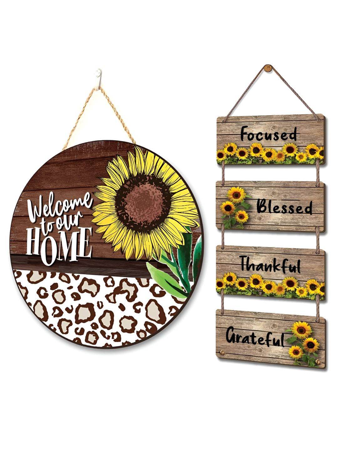 Chaka Chaundh Wood Natural Elements Matte Hanging Hall Signs and Plaques-2.6In