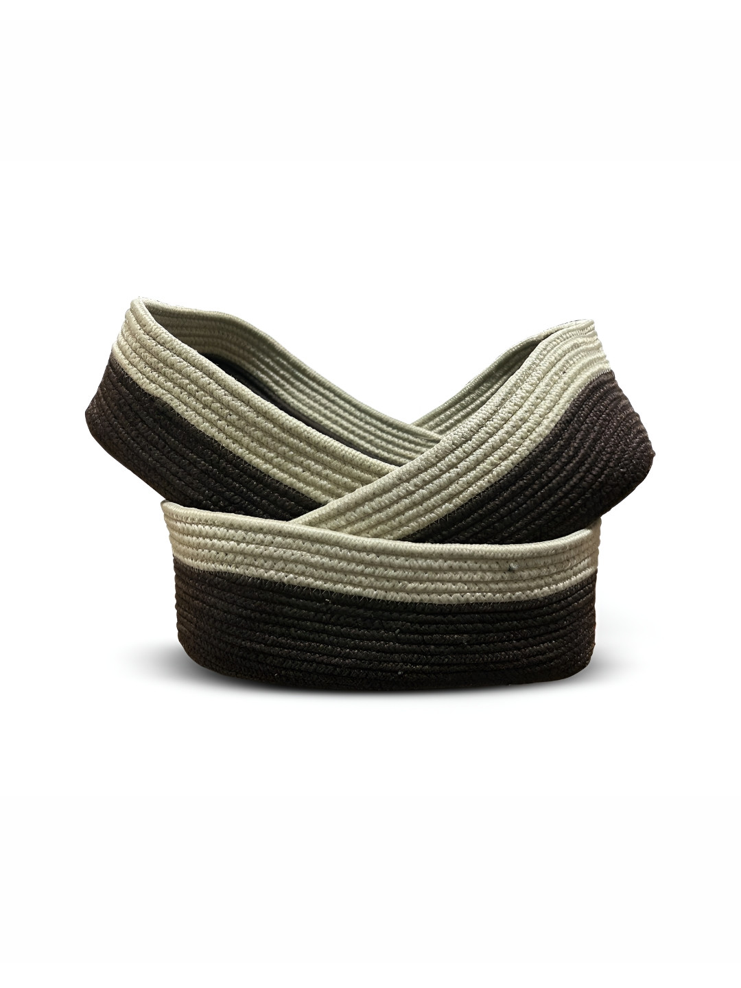 Ariya 3 Pieces Round Storage Basket Coffee Cotton Blend Multipurpose Toy Organizer