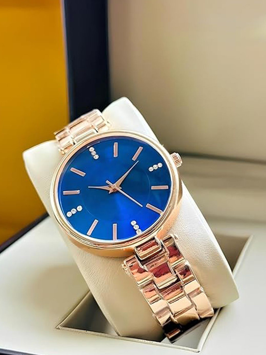 JUST LIKE Women Dial & Bracelet Style Straps Analogue Watch 150 blue -rose gold