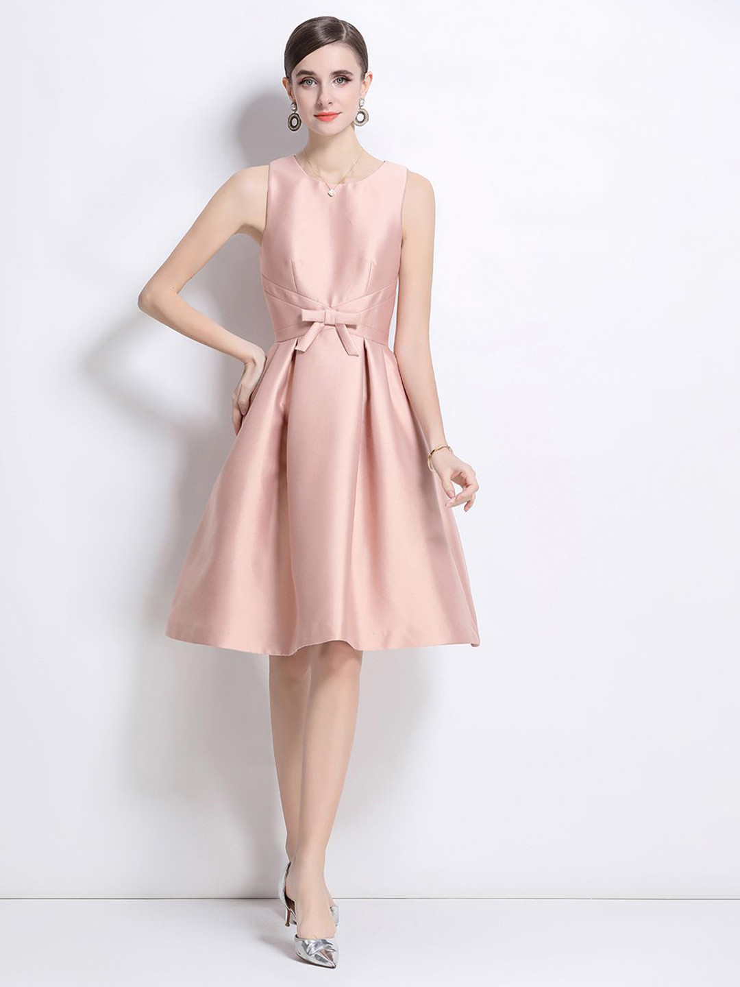 JC Collection Women 1 Solid Fit & Flare Knee Length Dress