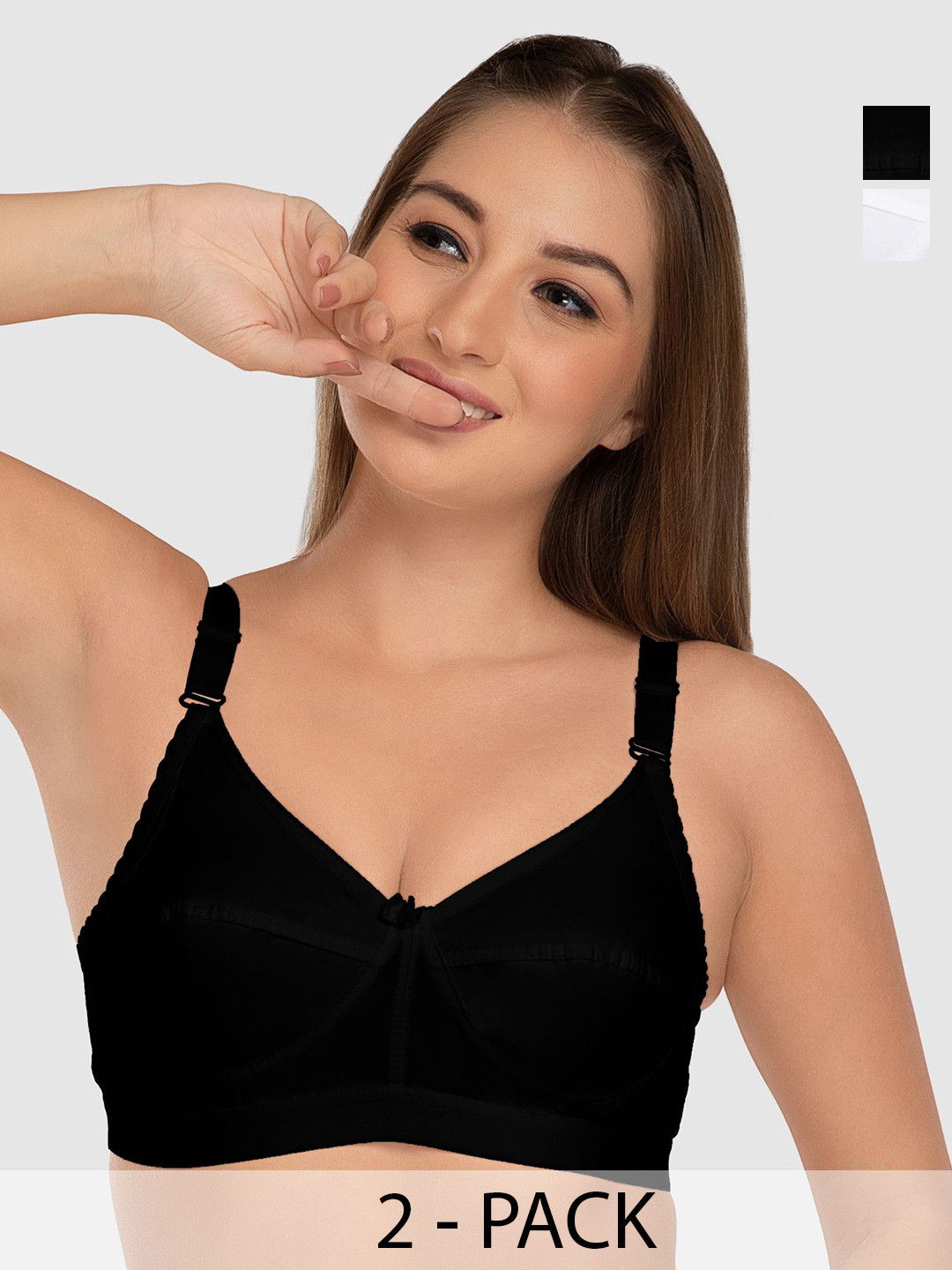 Daisy Dee Nacnt Women Pack of 2 Cotton Full Coverage Non Padded T-shirt Bra